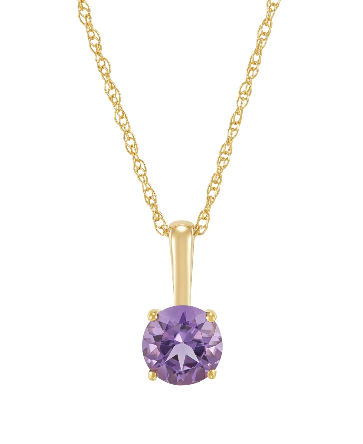 Cultured Freshwater Pearl and Lab-Grown White Sapphire (1/5 ct. t.w.) Pendant 18" Necklace in 10k Yellow Gold - Amethyst by Macy's