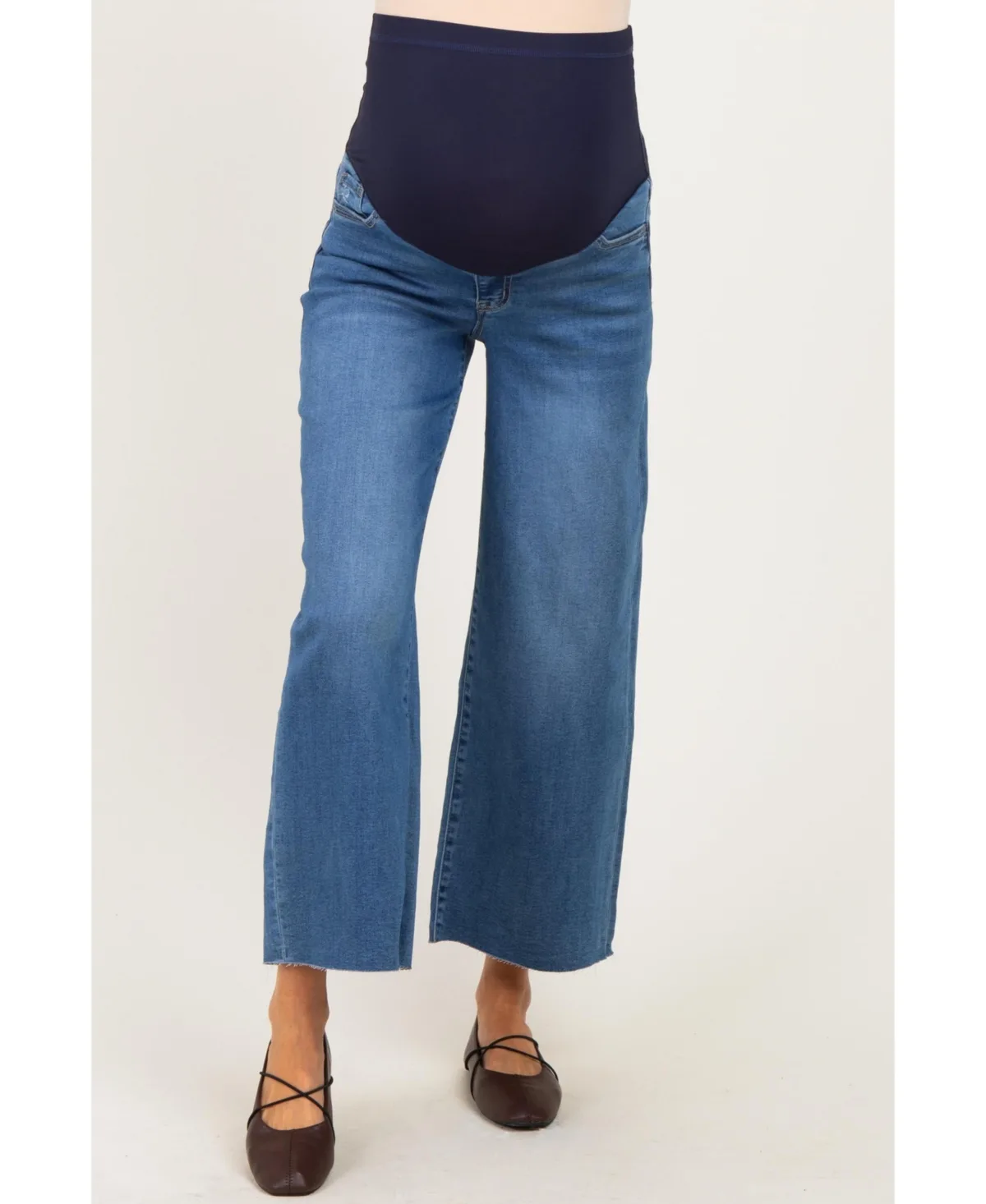Raw Hem Cropped Wide Leg Jeans by PinkBlush