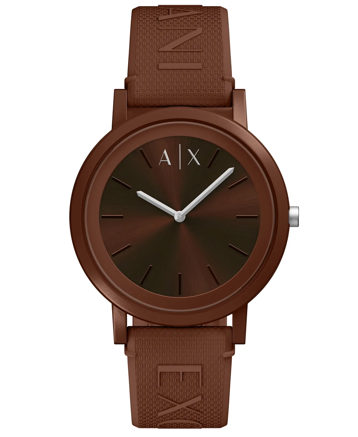 A - x Armani Exchange Two-Hand Quartz Red Silicone Watch 42mm by Armani