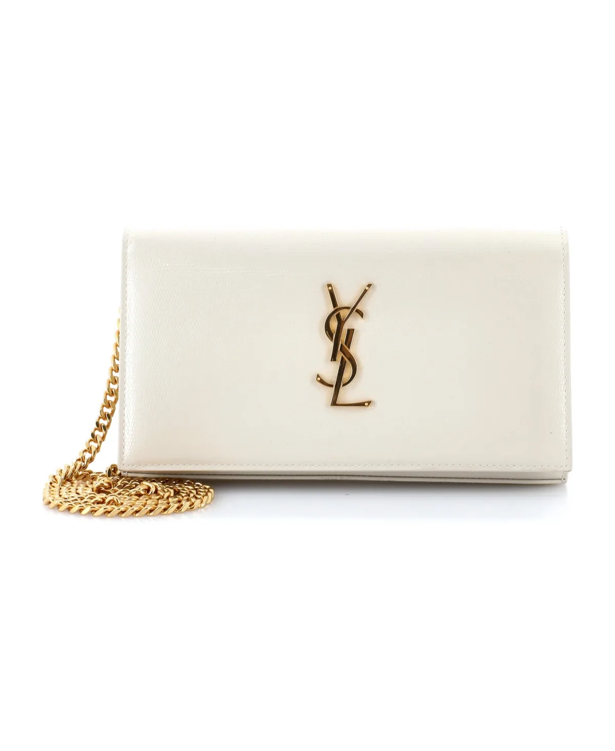 Pre-Owned Saint Laurent Classic Monogram Wallet on Chain Leather