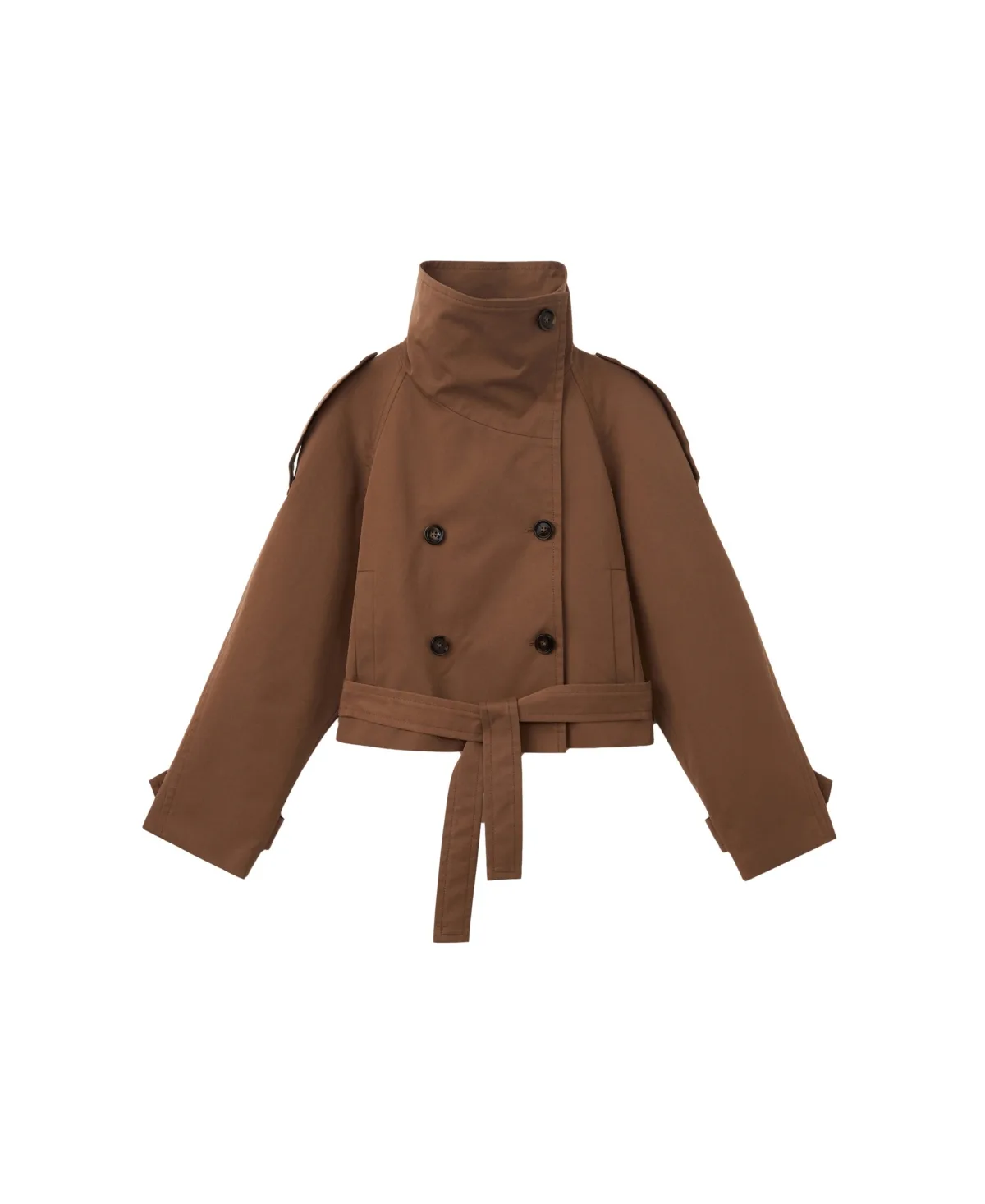 Cropped Double-Breasted Trench Coat by Mango