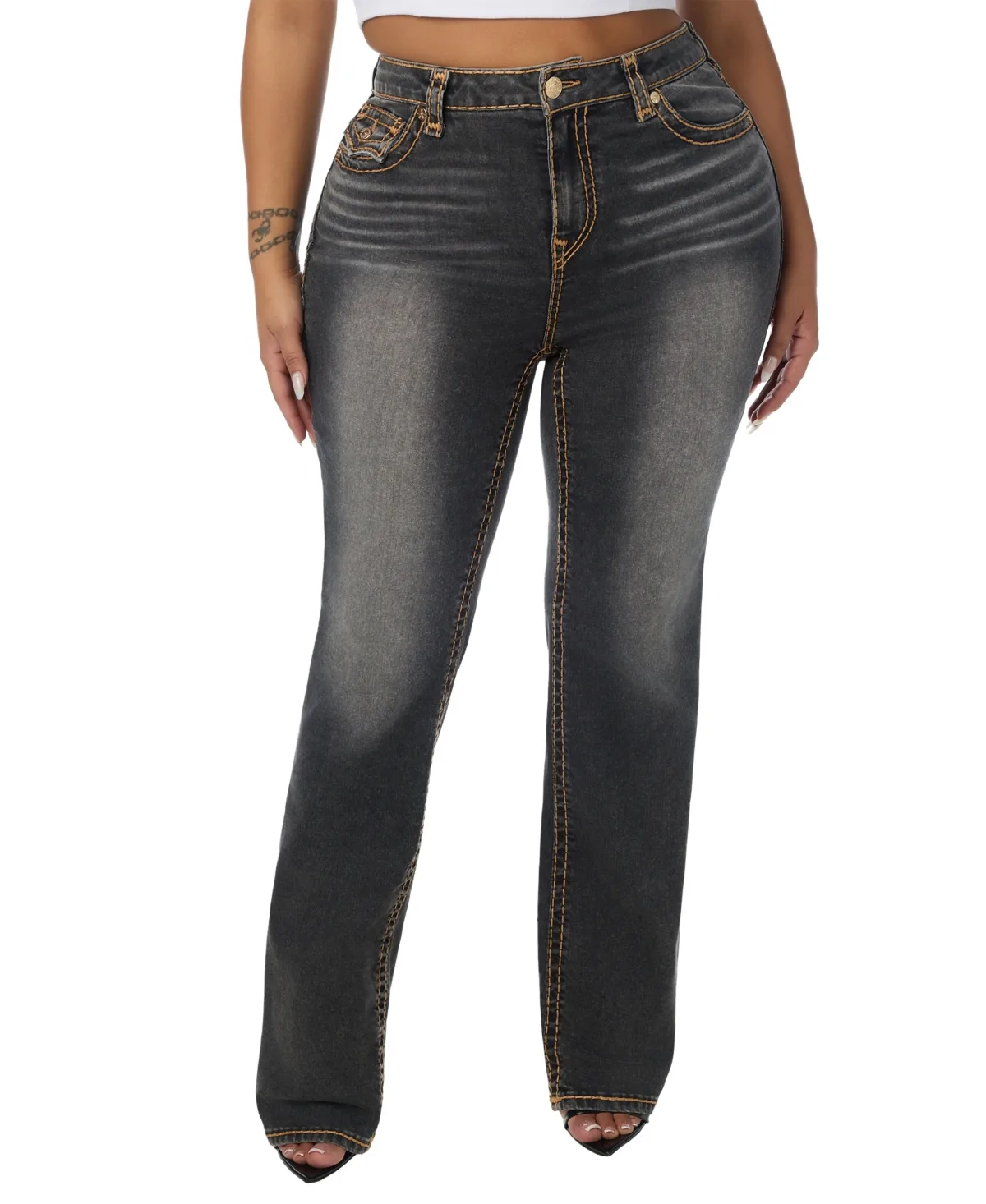 Billie High-Waisted Straight-Leg Jeans by True Religion