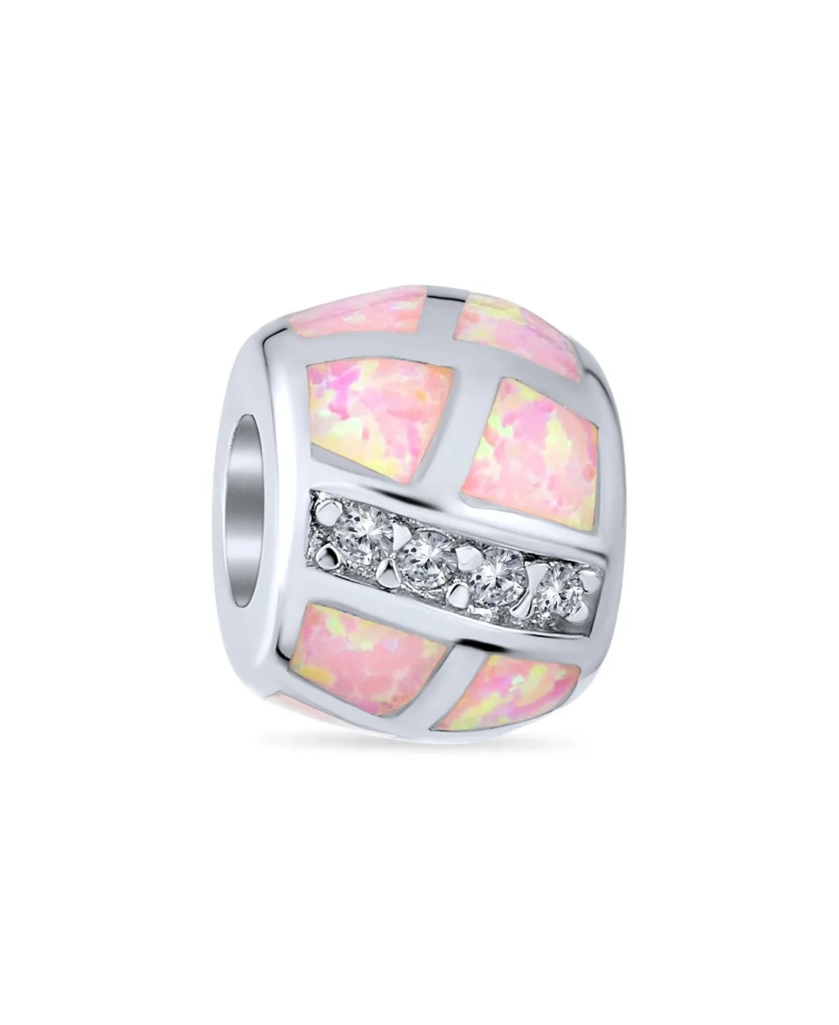 Sterling Silver Created Opal and Cubic Zirconia Charm by Bling Jewelry