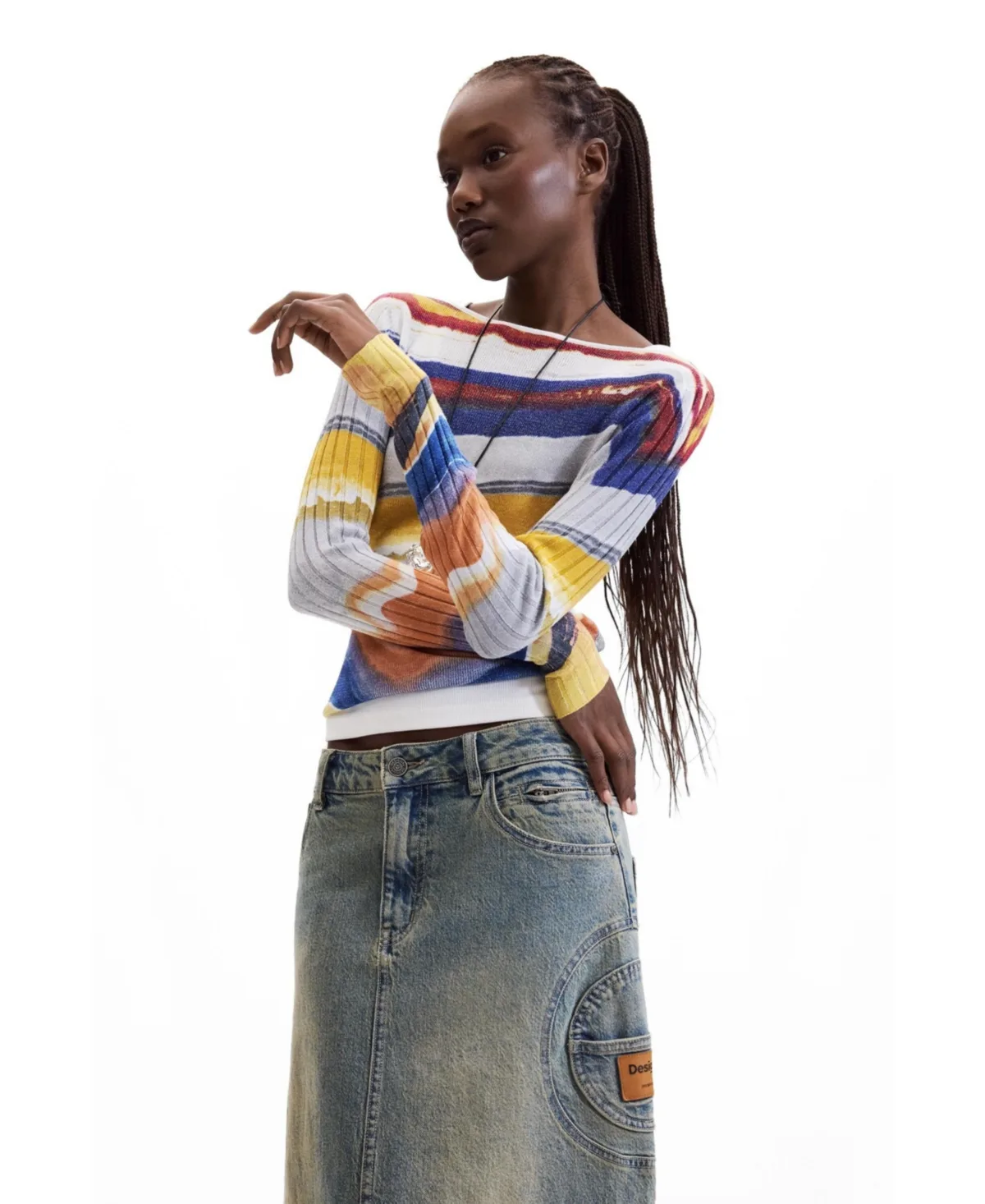 Printed Knit Sweater by Desigual