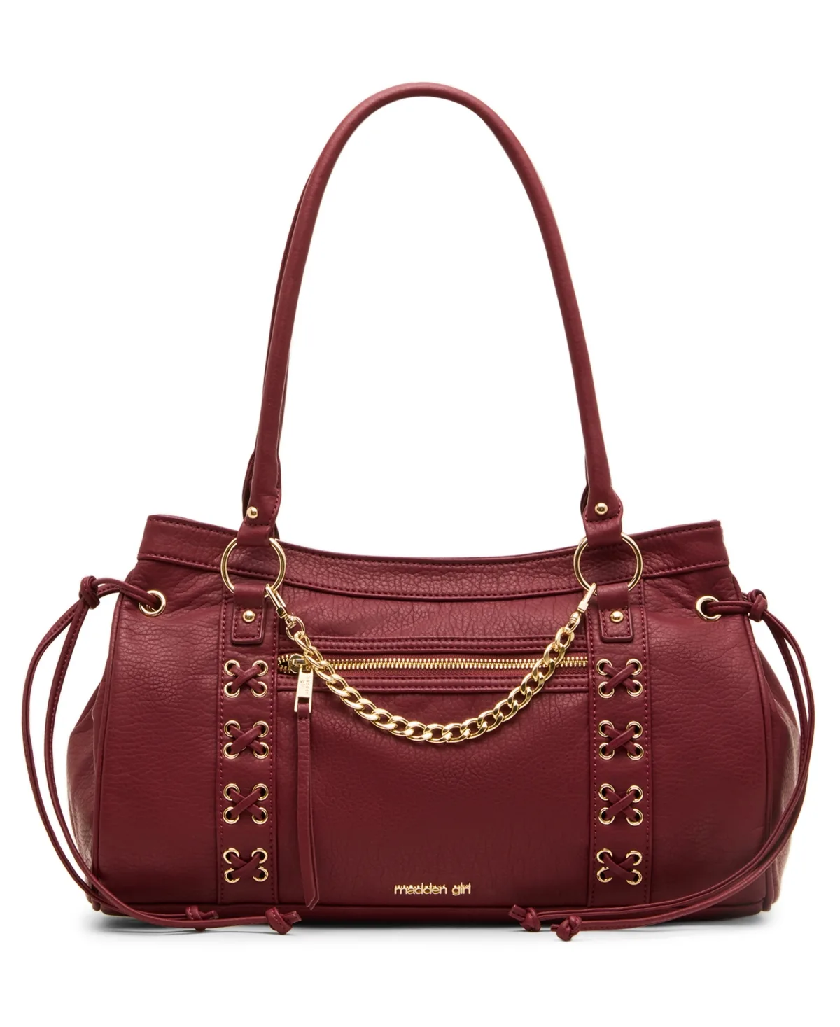 Lace-Up Slouchy Faux Leather Shoulder Bag by Madden Girl