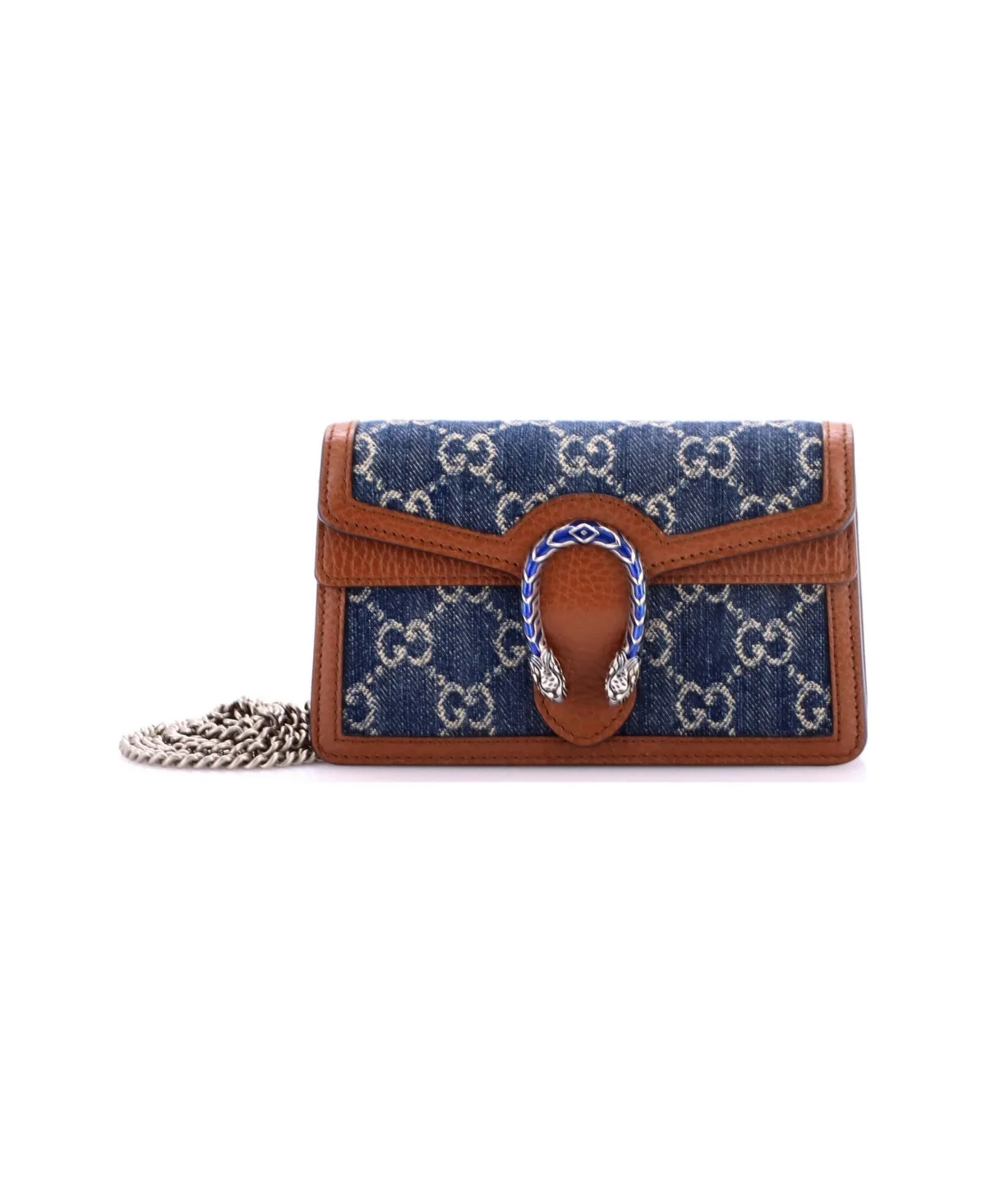 Pre-Owned Gucci Super Mini Dionysus Bag Gg Denim by Gucci