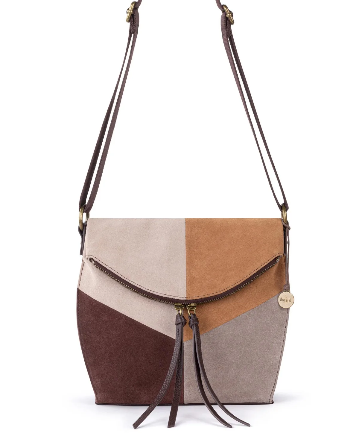 Silverlake Leather Suede Color-Block Crossbody Bag by The Sak