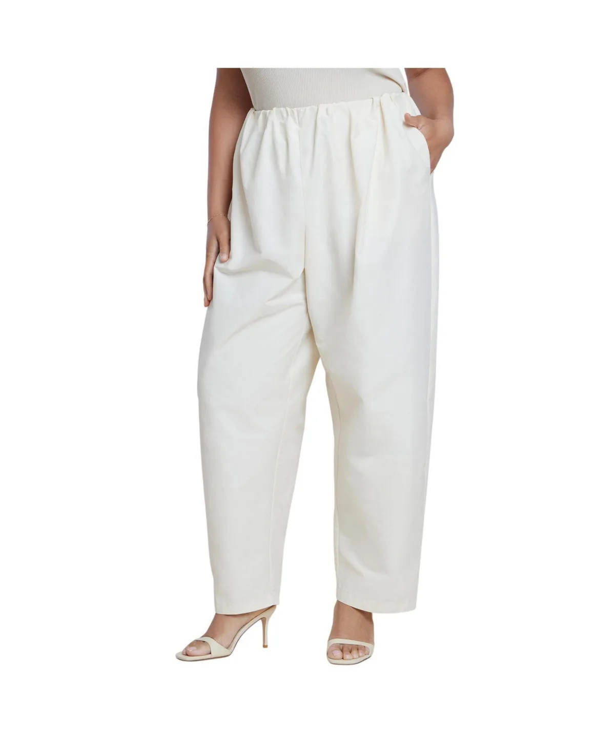 High-Rise Straight-Leg Pull-On Pants