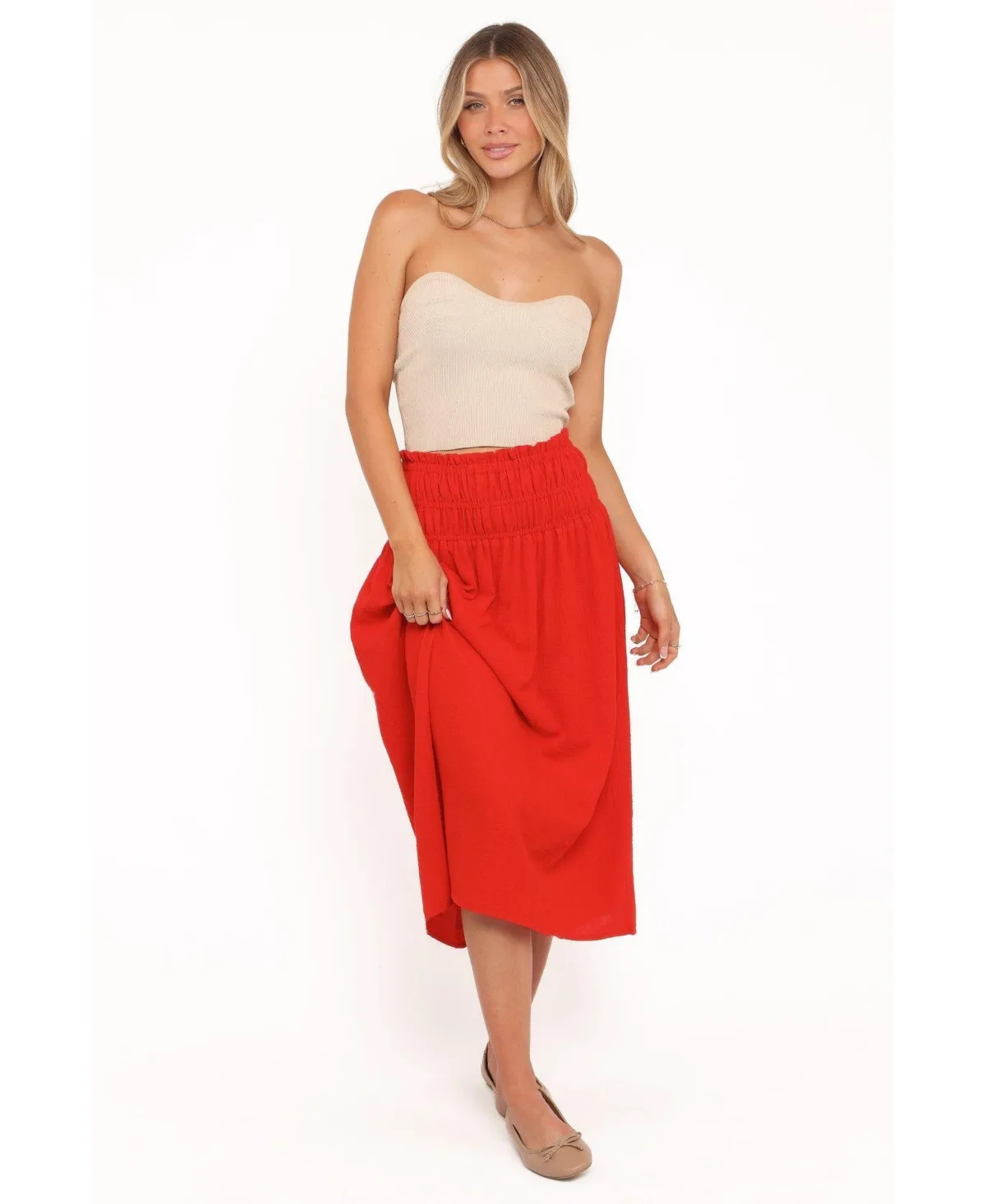 High-Waisted A-Line Mattea Maxi Skirt by Petal and Pup