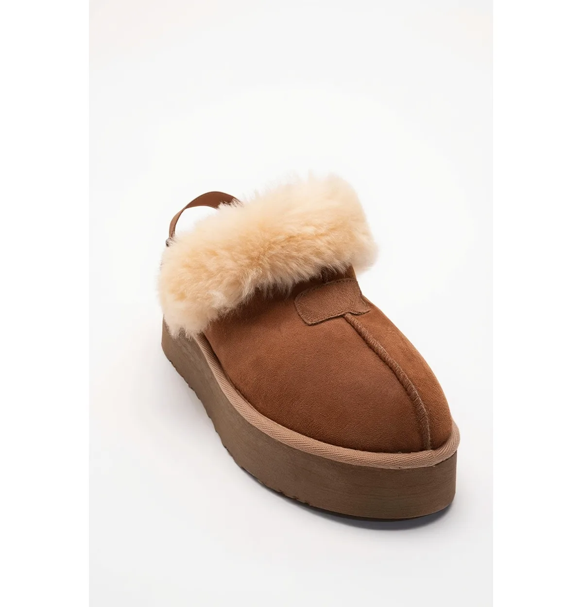 Olessa Leather Fur Slipper by Forever & Always Shoes