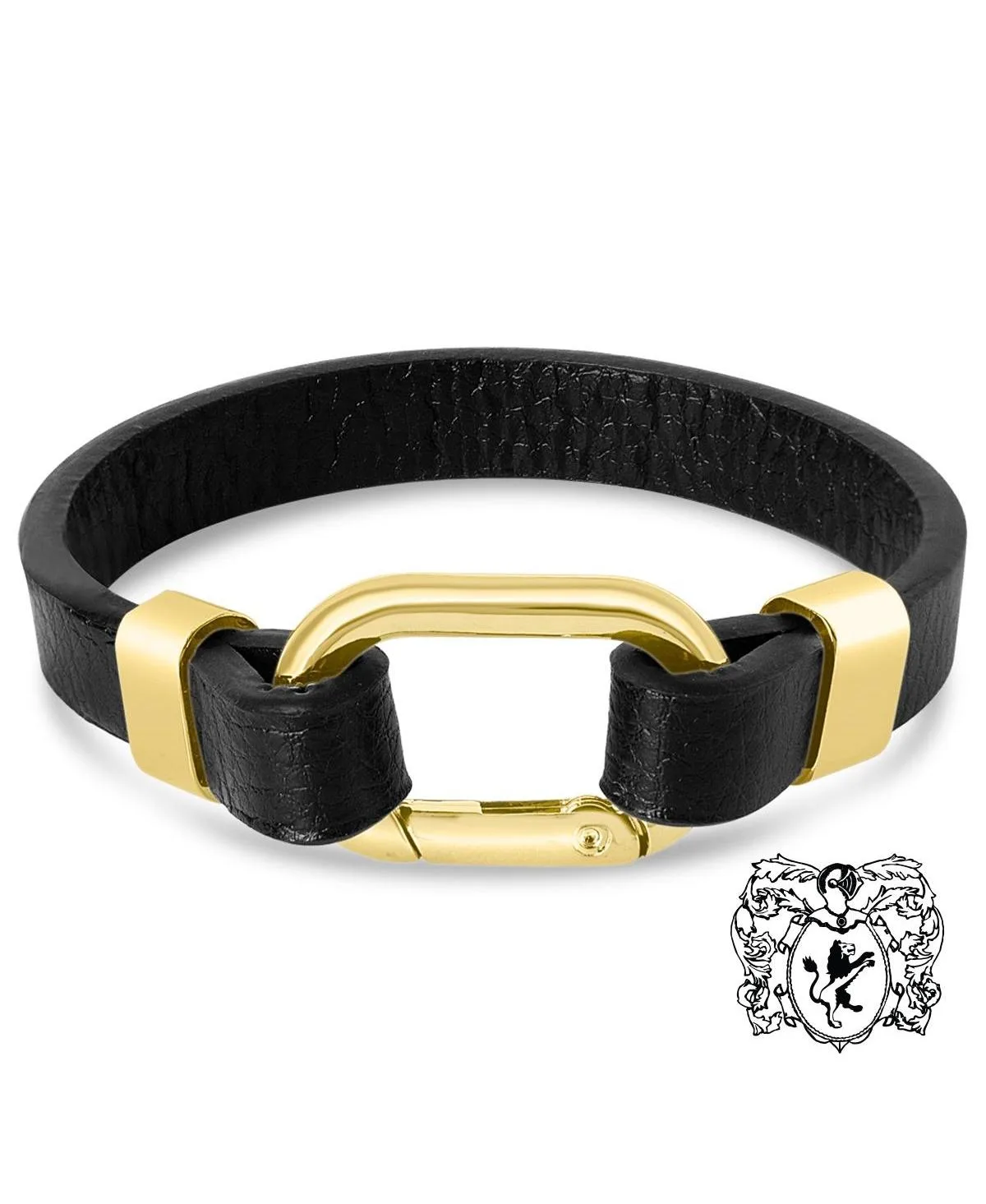 Structured Leather Fancy Clasp Bracelet by Bruno Magli