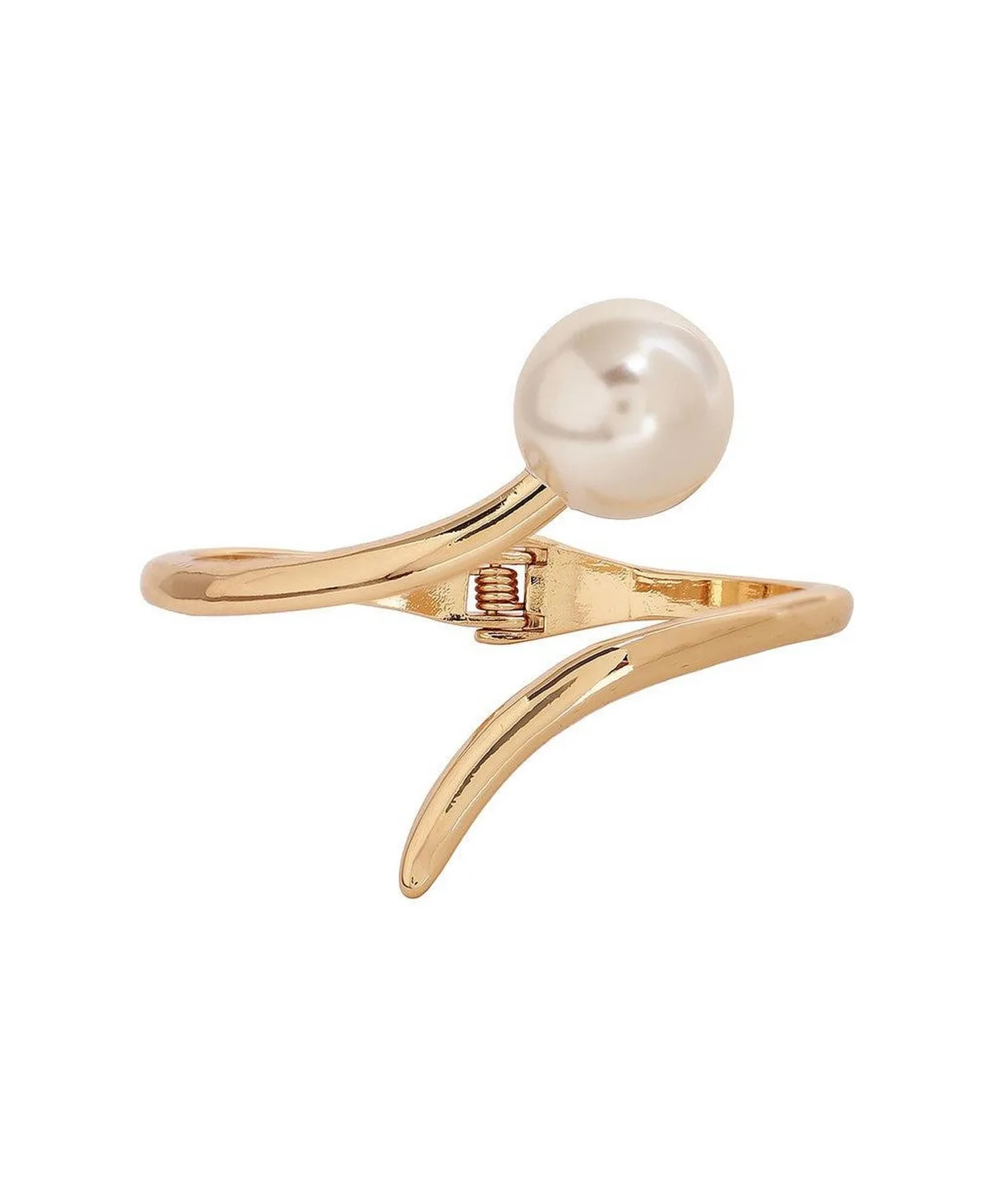 Imitation Pearl White Snowball Adjustable Bangle Bracelet by Sohi
