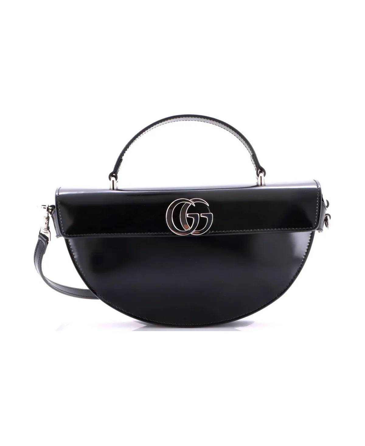 Pre-Owned Gucci Mini Gg Half Moon Top Handle Bag Patent by Gucci