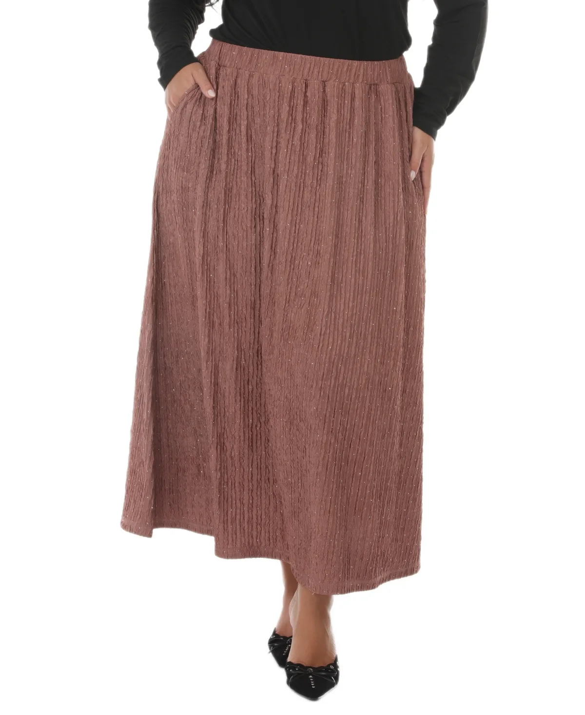 Polka Dot Rhinestone Maxi Skirt