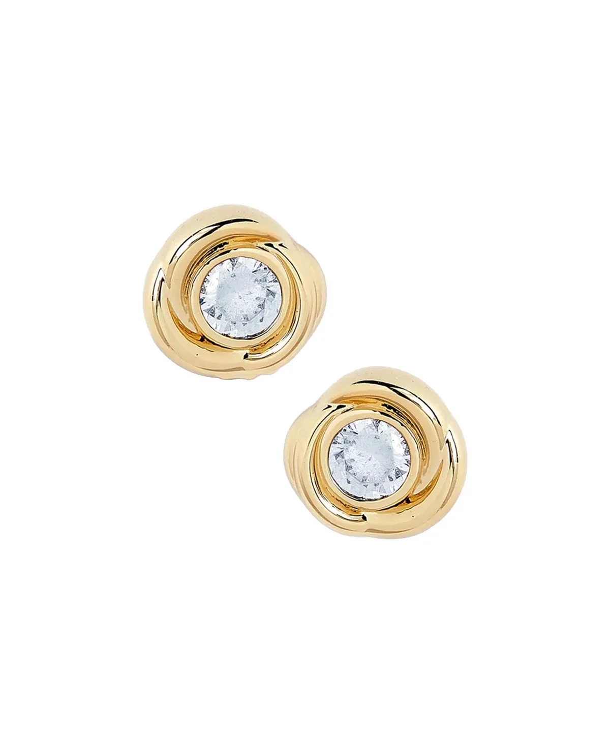 Lerino Crystal Stud Earrings in Gold Earrings by Yoj