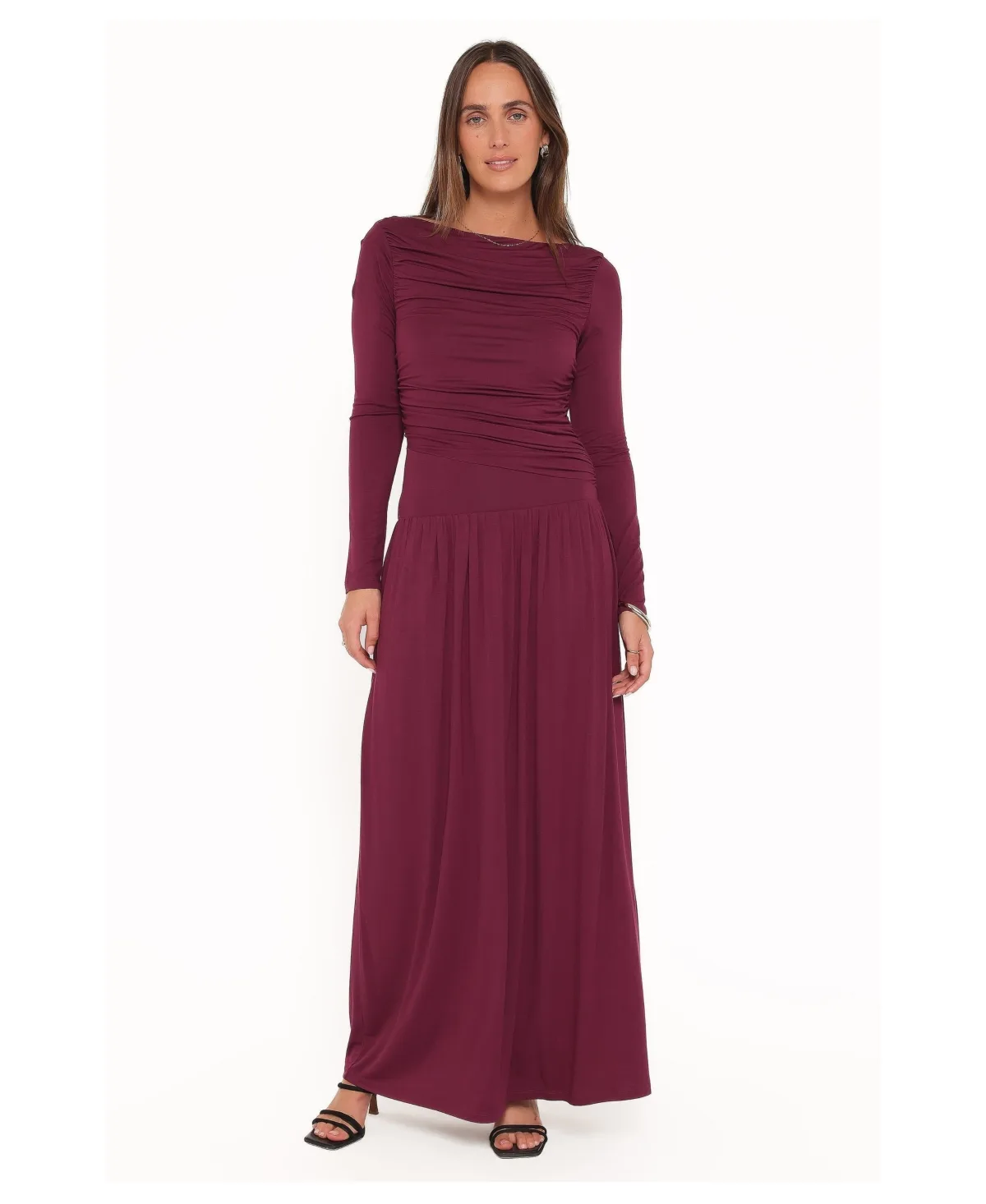 Shirley Boat-Neck Long-Sleeve Maxi Dress by Petal and Pup