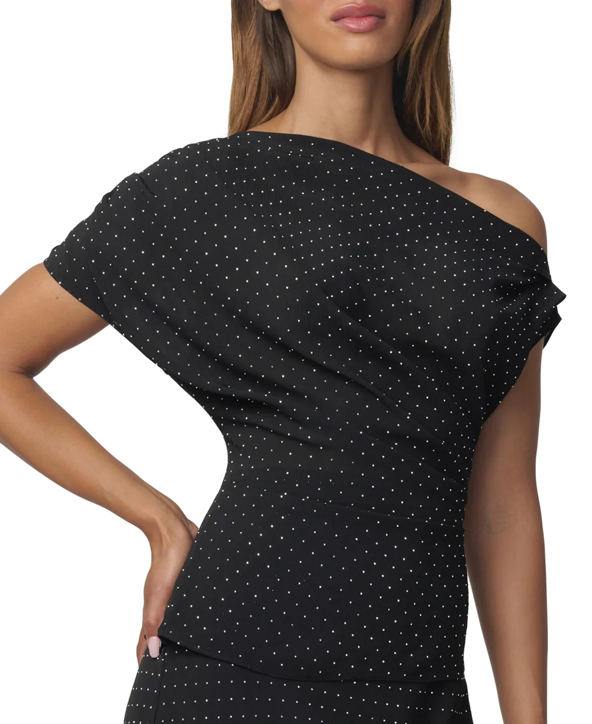 Isla One-Shoulder Polka-Dot Sleeveless Top by Joe's Jeans