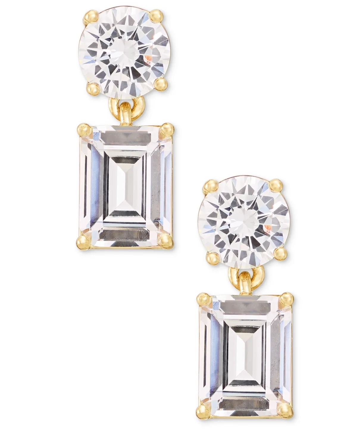 Lauren Ralph Lauren Cubic Zirconia Silver-Tone and Gold-Tone Post Drop Earrings by Ralph Lauren