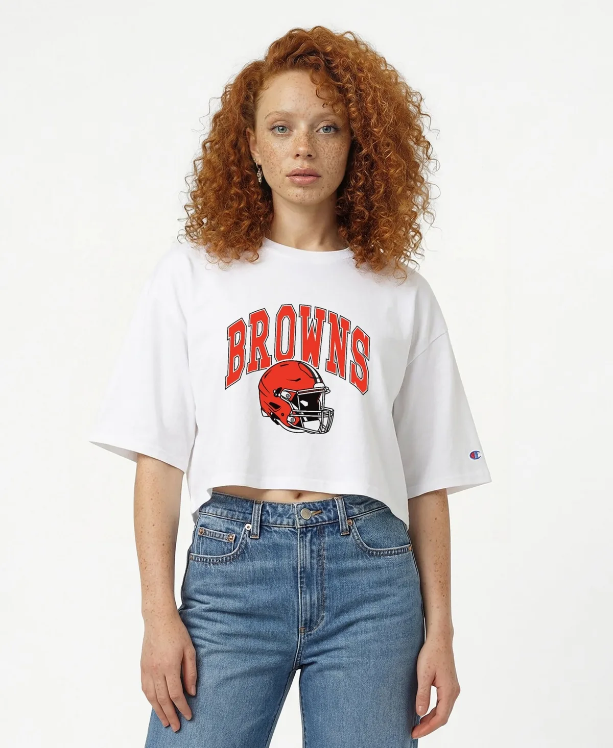 Cleveland Browns Oversized Cropped T-Shirt by Champion