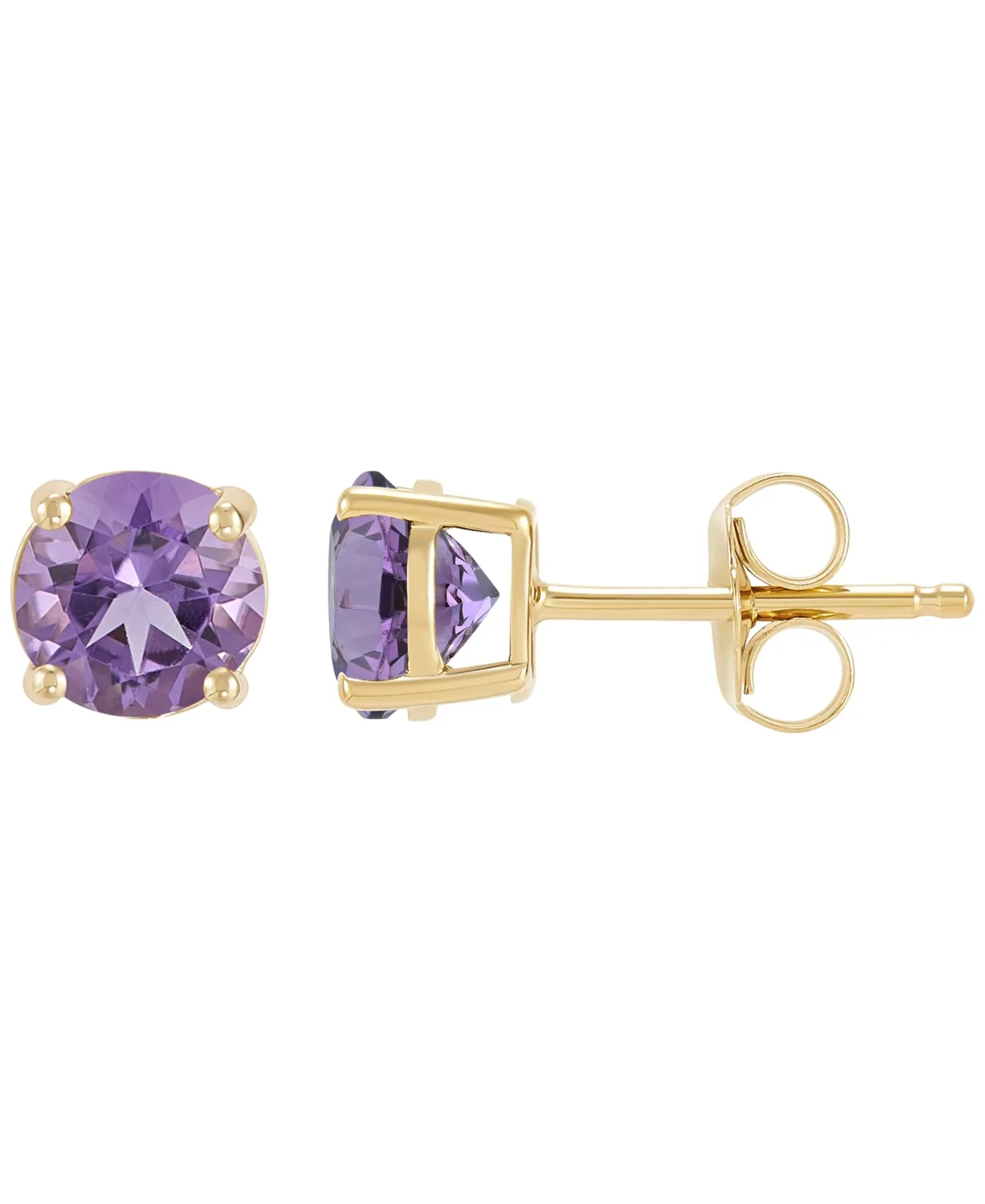 Garnet Stud Earrings (1-1/4 ct. t.w.) in 10K Yellow Gold - Amethyst by Macy's
