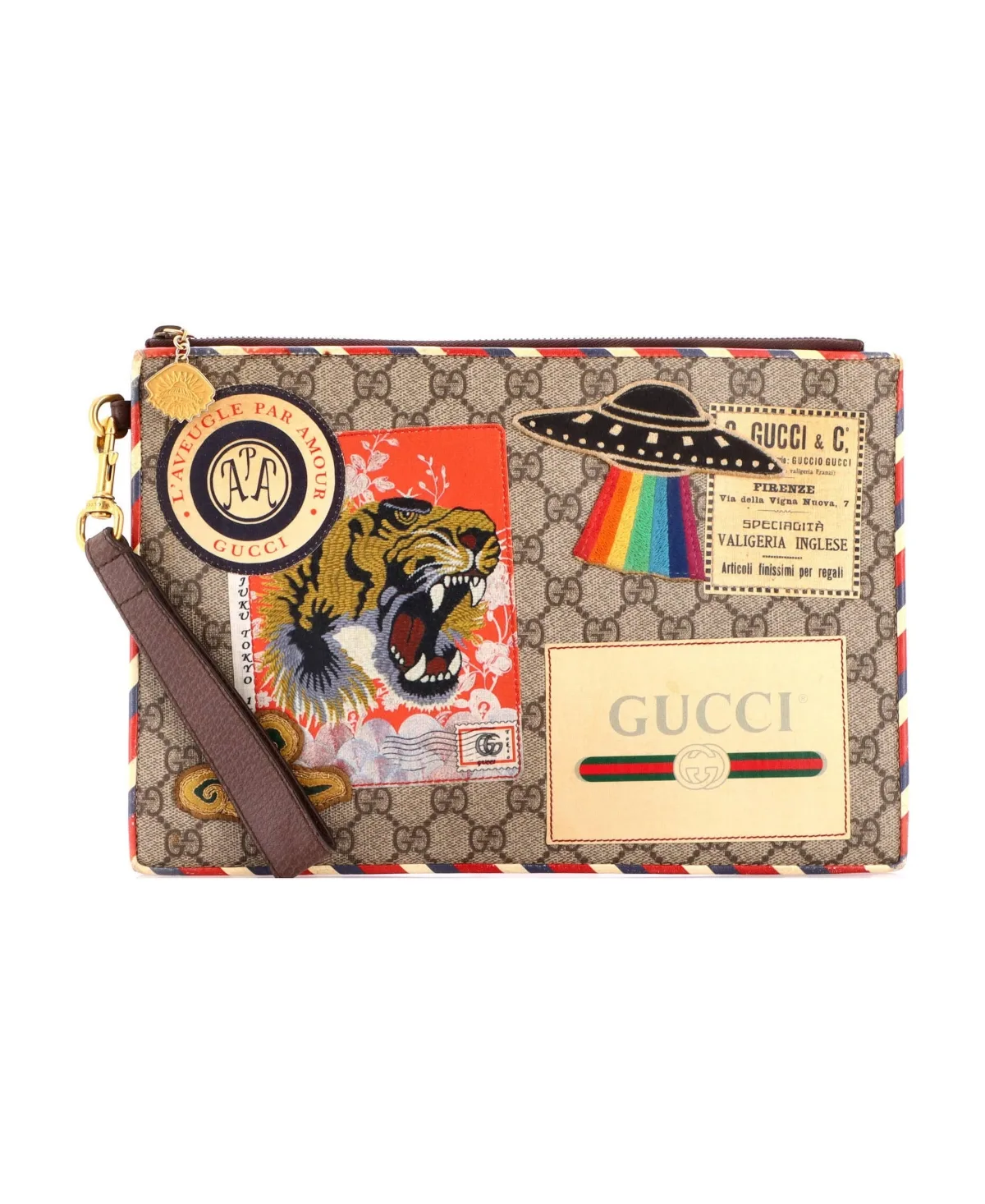Courrier Pouch GG Coated Canvas with Applique (Pre-Owned) by Gucci