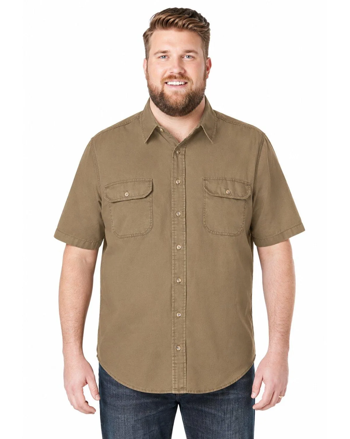 Short Sleeve Denim and Twill Shirt by Boulder Creek