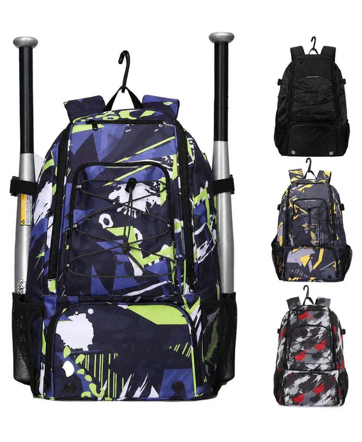 Baseball Softball Bat Backpack with Fence Hook Shoe Compartment Gear Storage by Peneyon