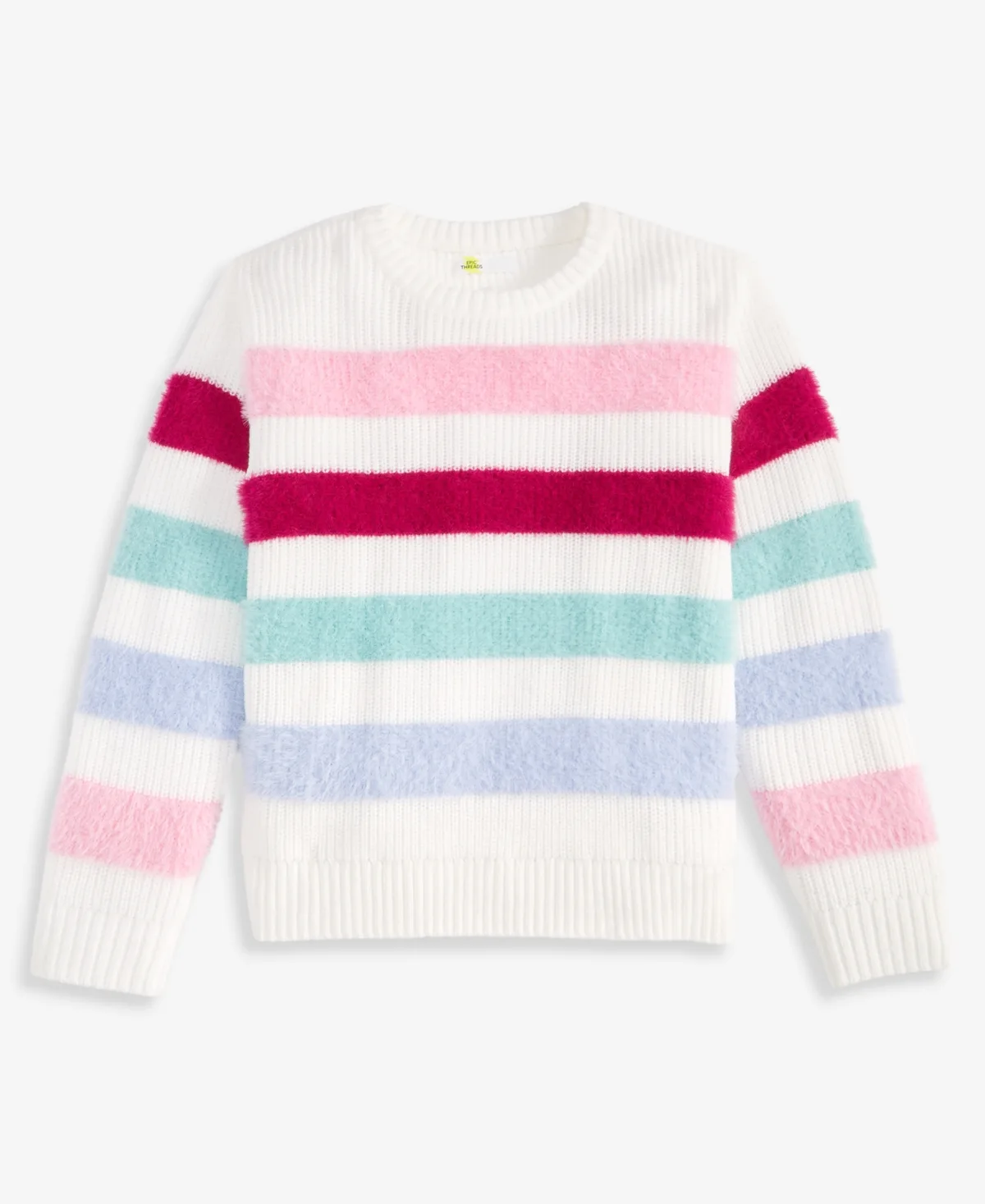 Crewneck Feather-Stripe Sweater by Epic Threads