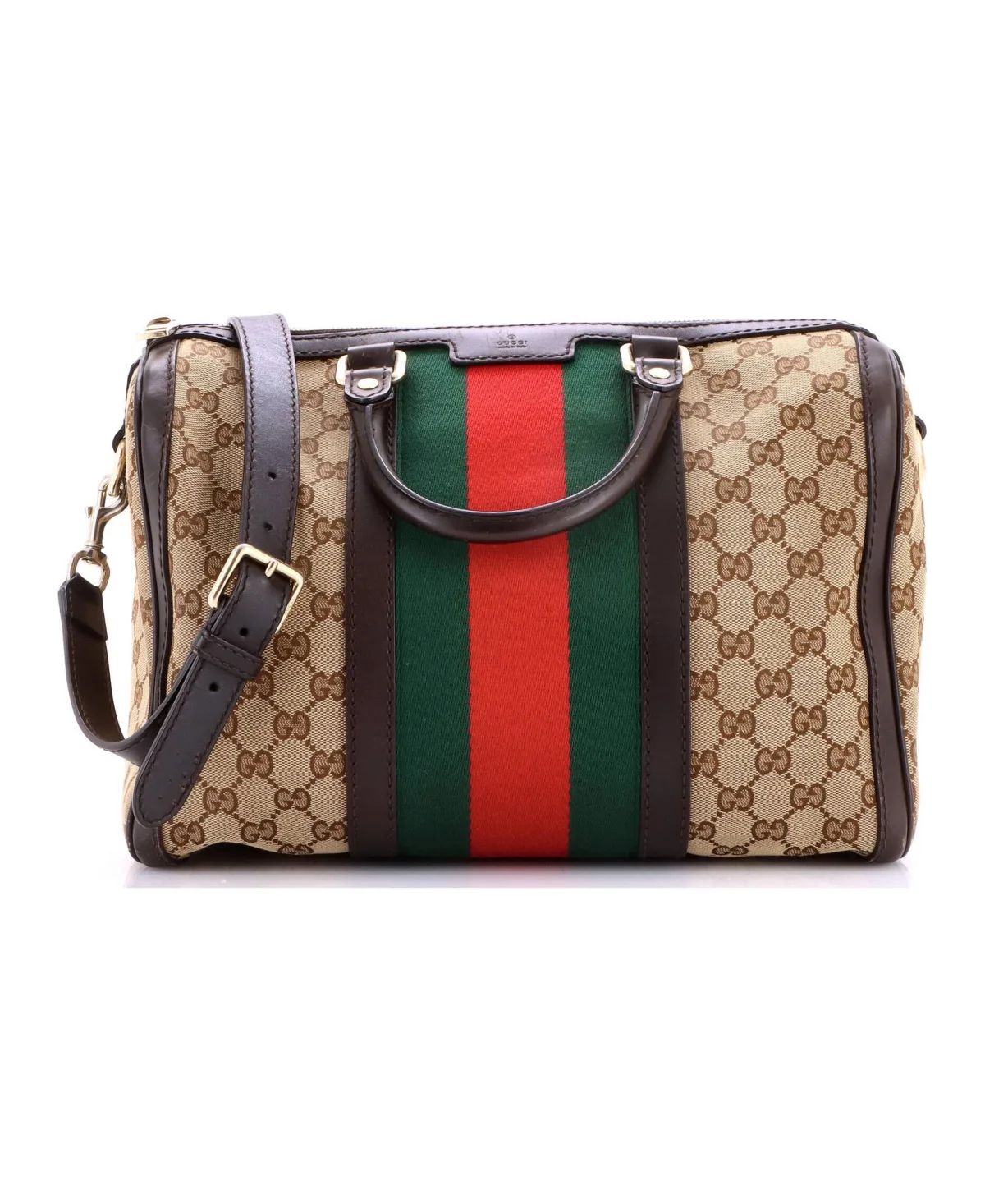 Pre-Owned Medium Vintage Web Boston Bag GG Canvas