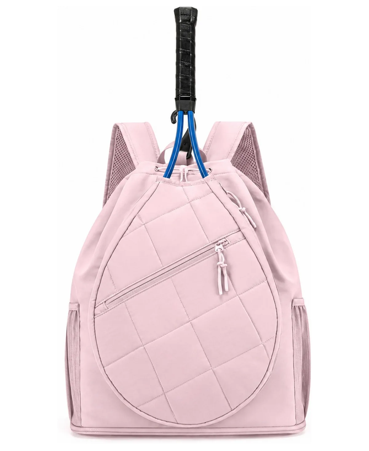 Drawstring Tennis Backpack with Shoe Compartment Wet Pocket Racket Protection by Peneyon