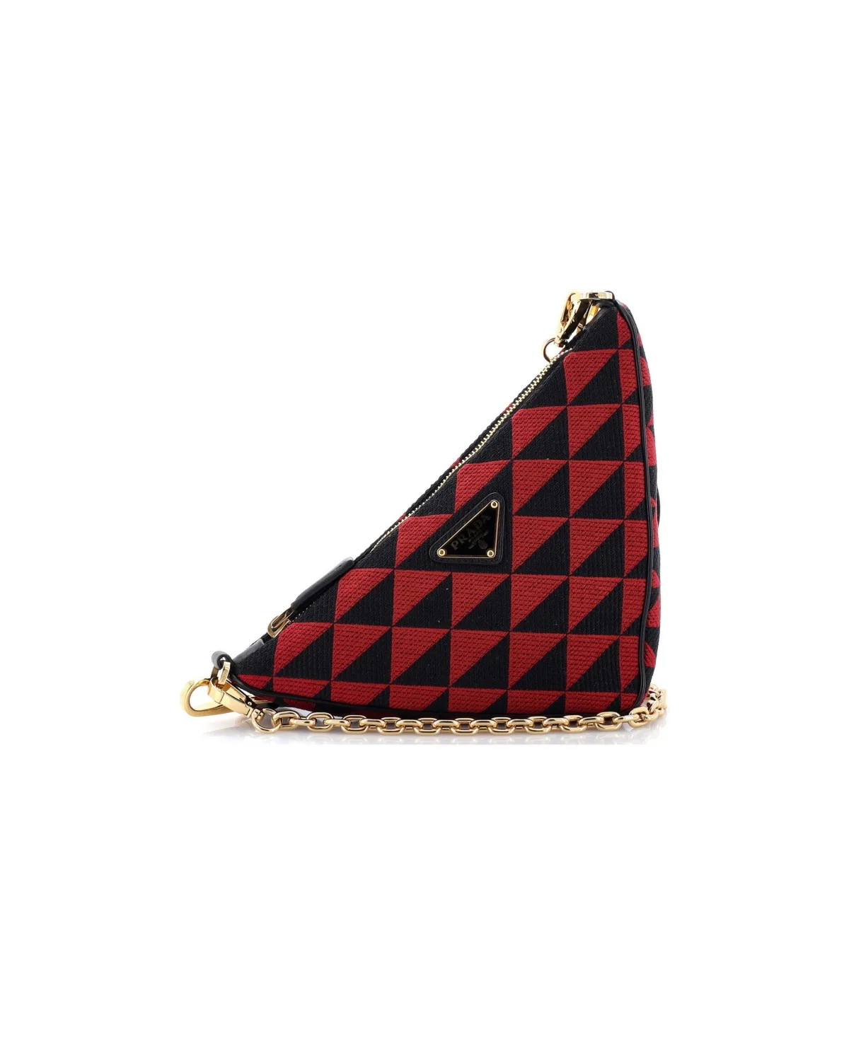 Pre-Owned Prada Mini Symbole Triangle Bag Leather and Jacquard by Prada