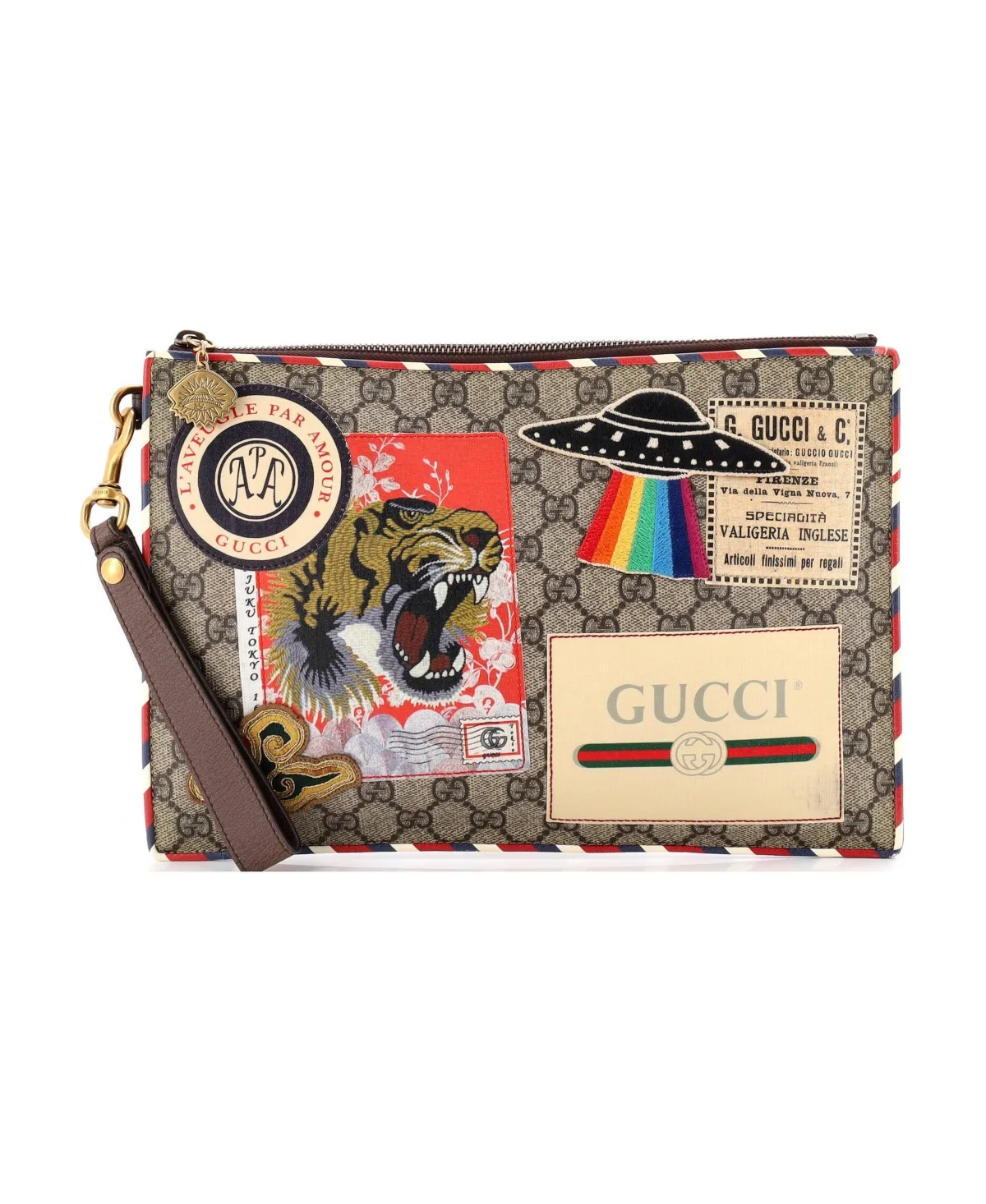 Courrier Pouch GG Coated Canvas with Applique (Pre-Owned) by Gucci