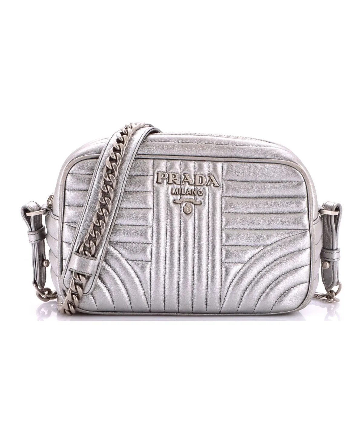 Pre-Owned Prada Small Camera Bag Diagramme Quilted Leather by Prada