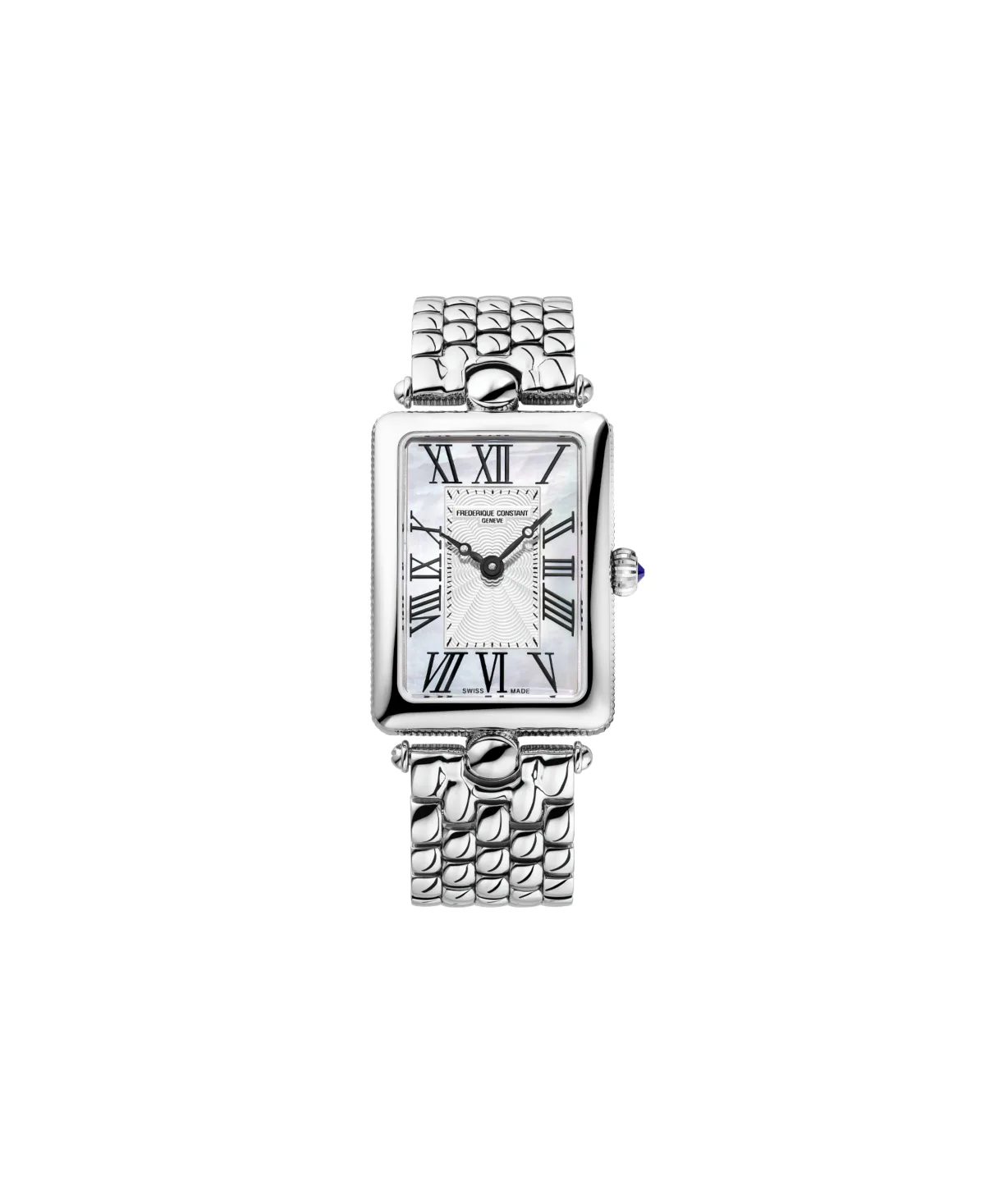 Quartz Art Deco Carree Silver-Tone Stainless Steel Bracelet Watch 20.7mm by Frederique Constant
