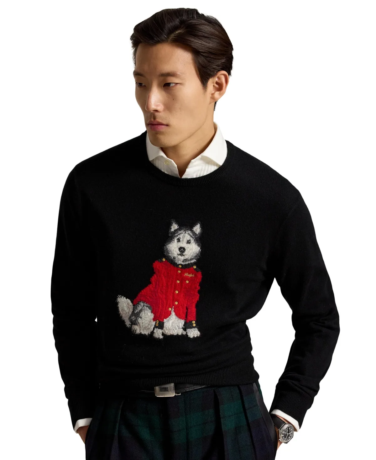 Dog-Intarsia Cashmere Sweater by Polo Ralph Lauren