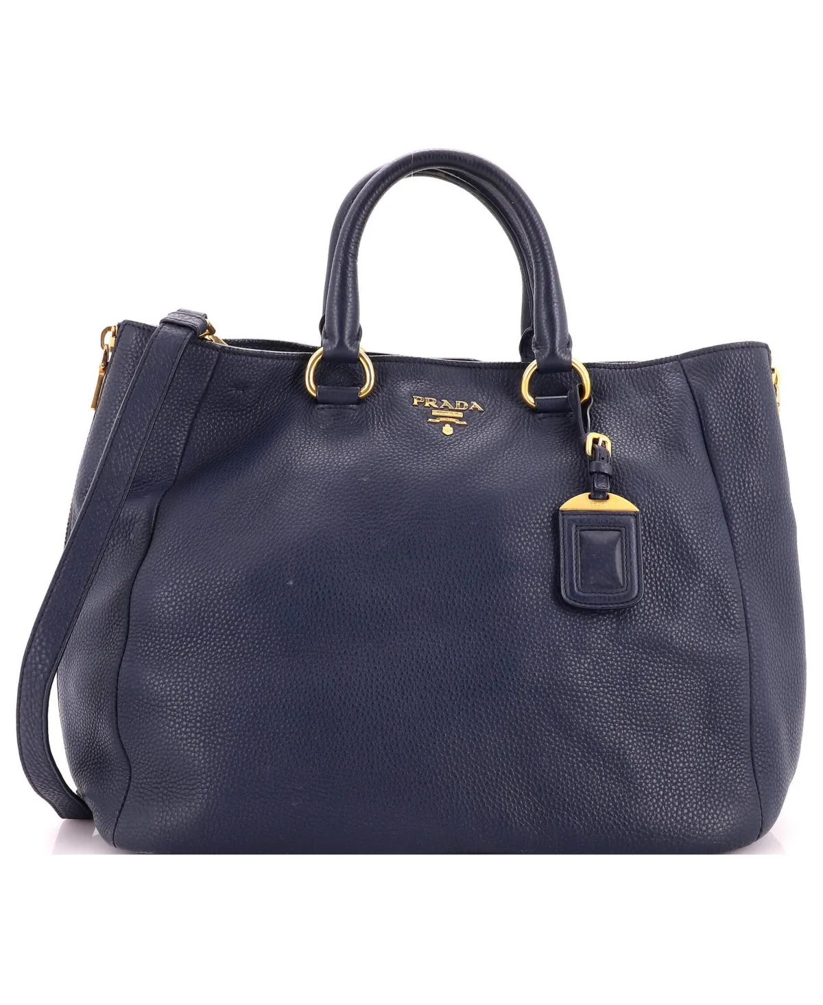 Pre-Owned Prada Large Side Zip Shopper Tote Vitello Daino by Prada