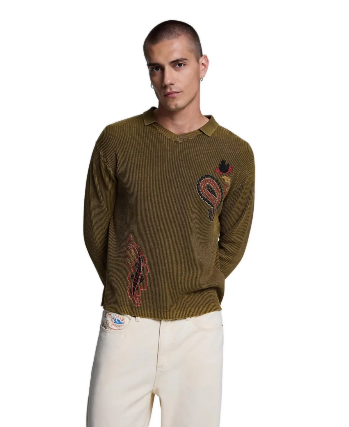 Printed Polo Sweater by Desigual