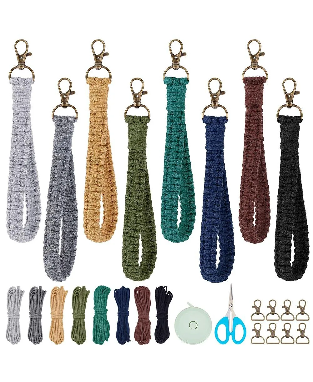 8 Cotton Cord Macrame Keychain Making Supplies for Beginners Step by Step Instructions by Aeelike
