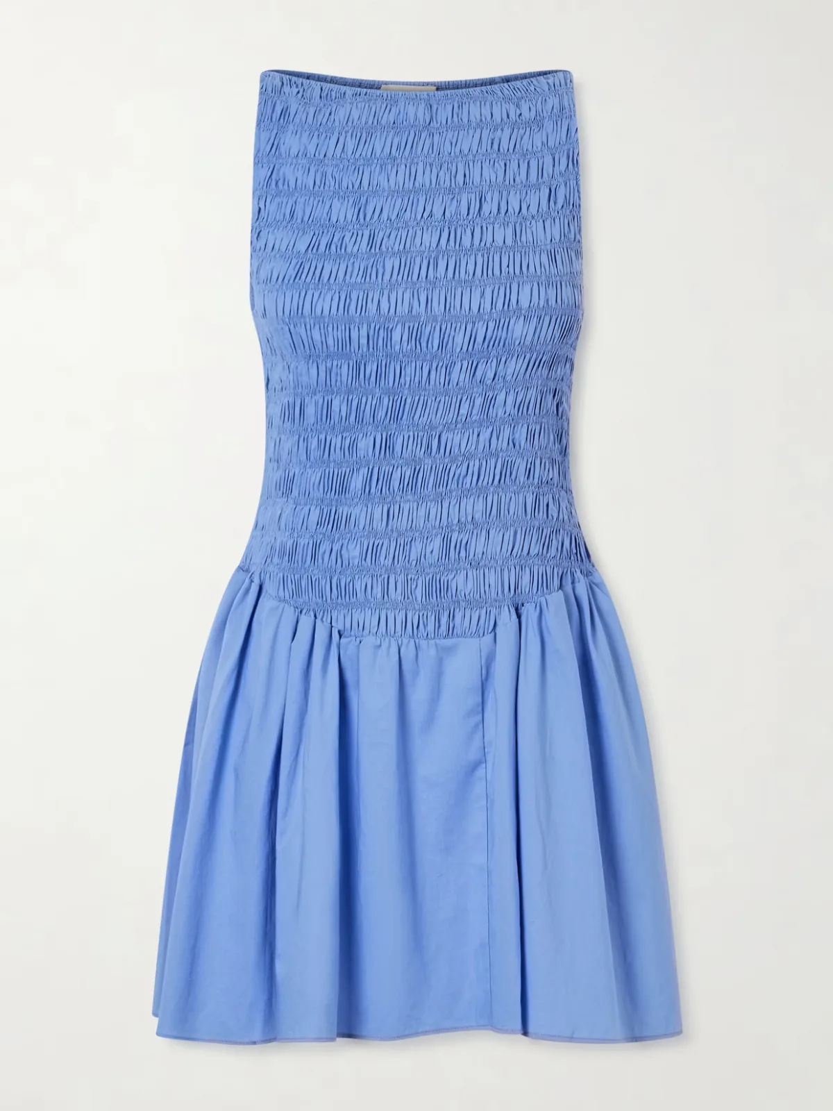 - Martina Shirred Cotton Mini Dress -