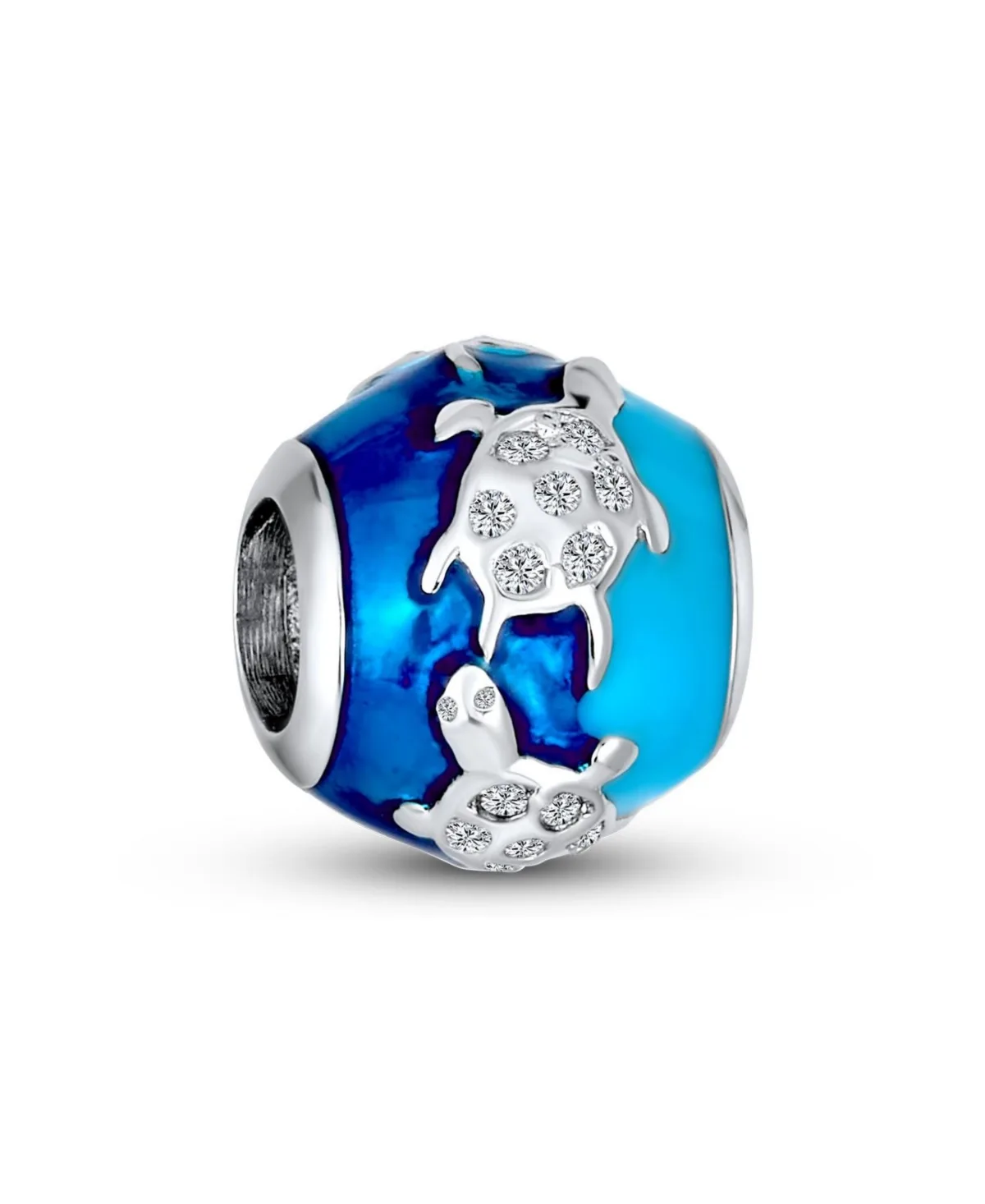 Crystal Sea Turtle Charm by Bling Jewelry