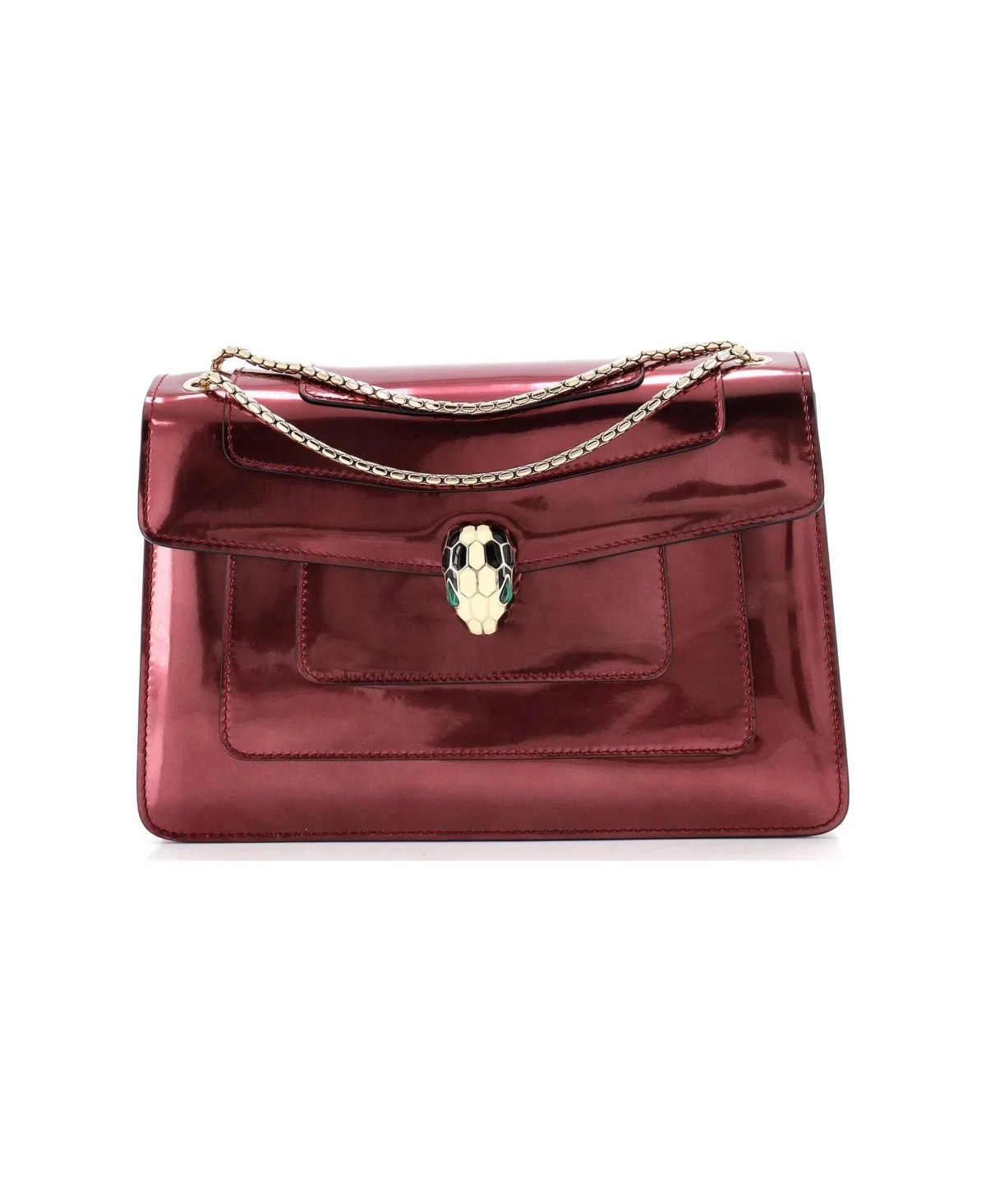 Pre-Owned Bvlgari Medium Serpenti Forever Shoulder Bag Metallic Leather by BVLGARI