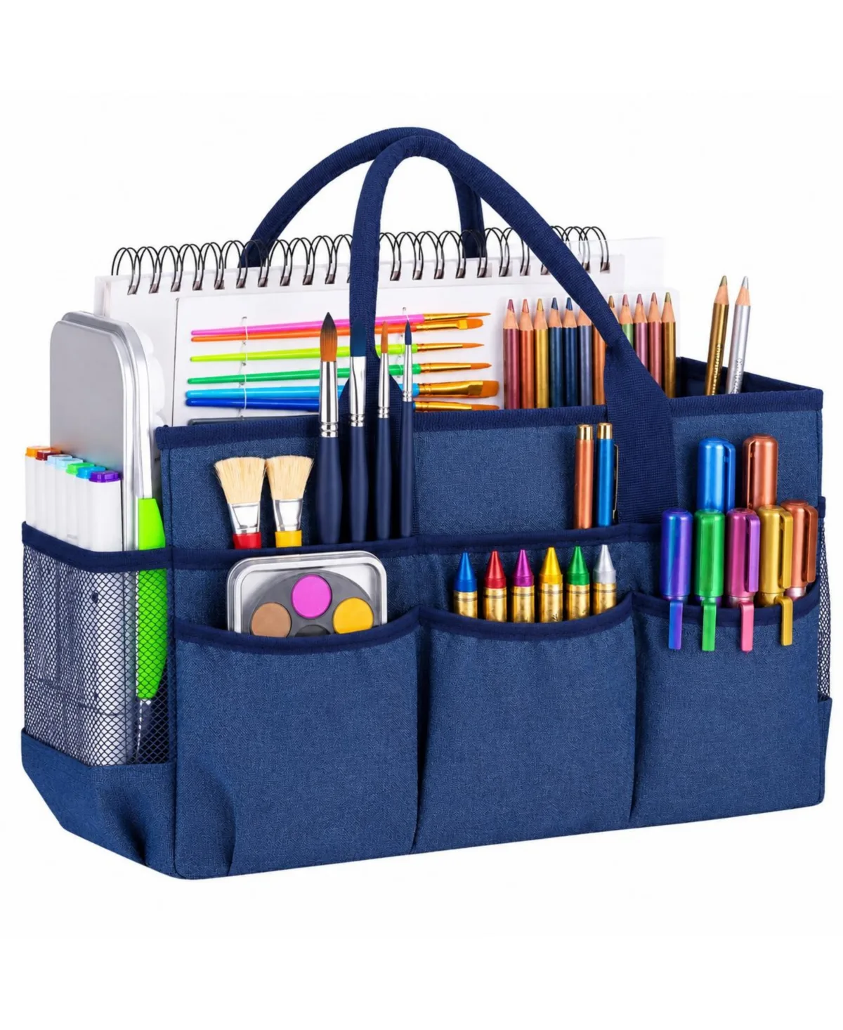 Large Art Supply Storage Tote Bag with Mesh Pockets Organizer by Lowking