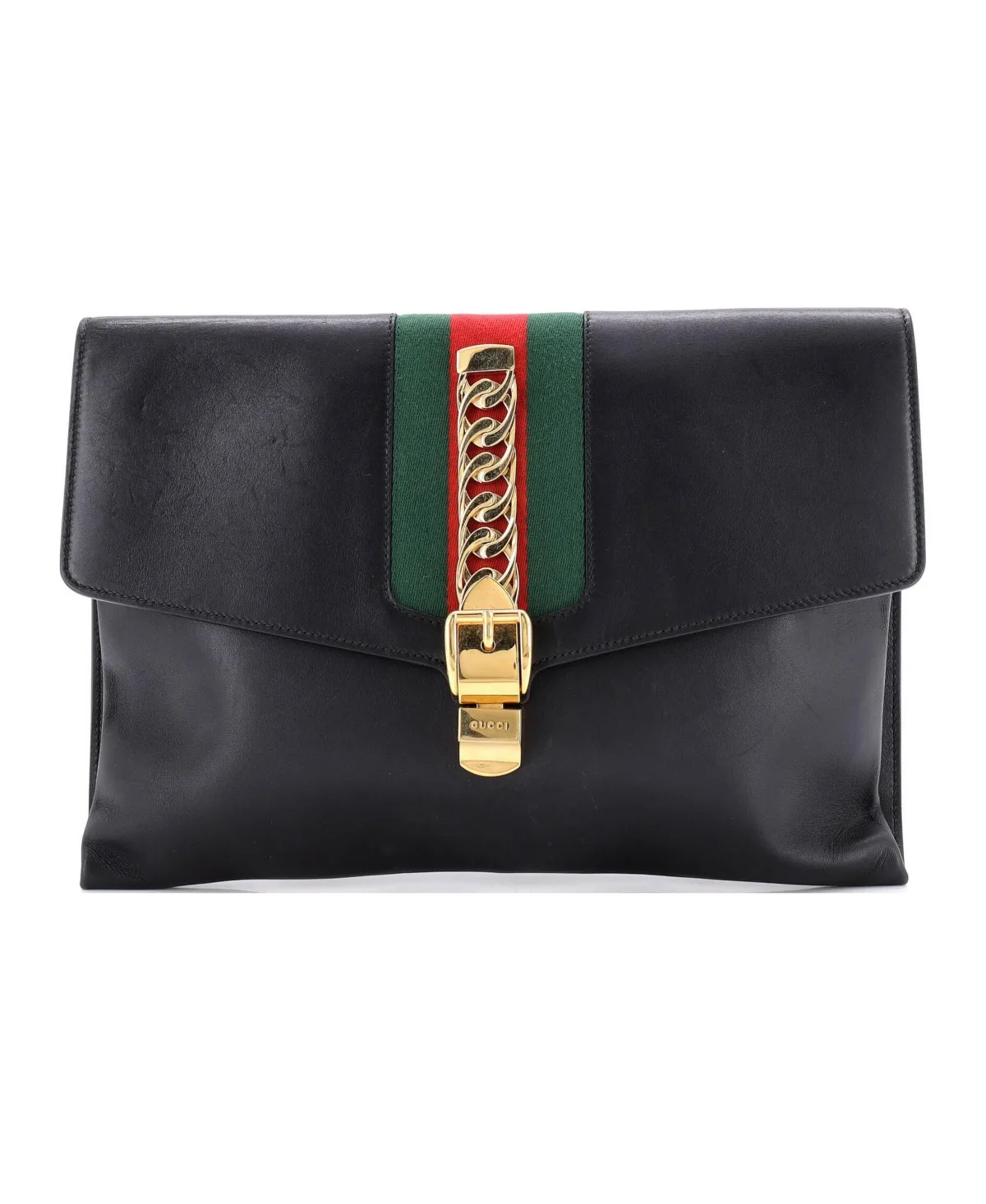 Pre-Owned Gucci Maxi Sylvie Clutch Leather by Gucci
