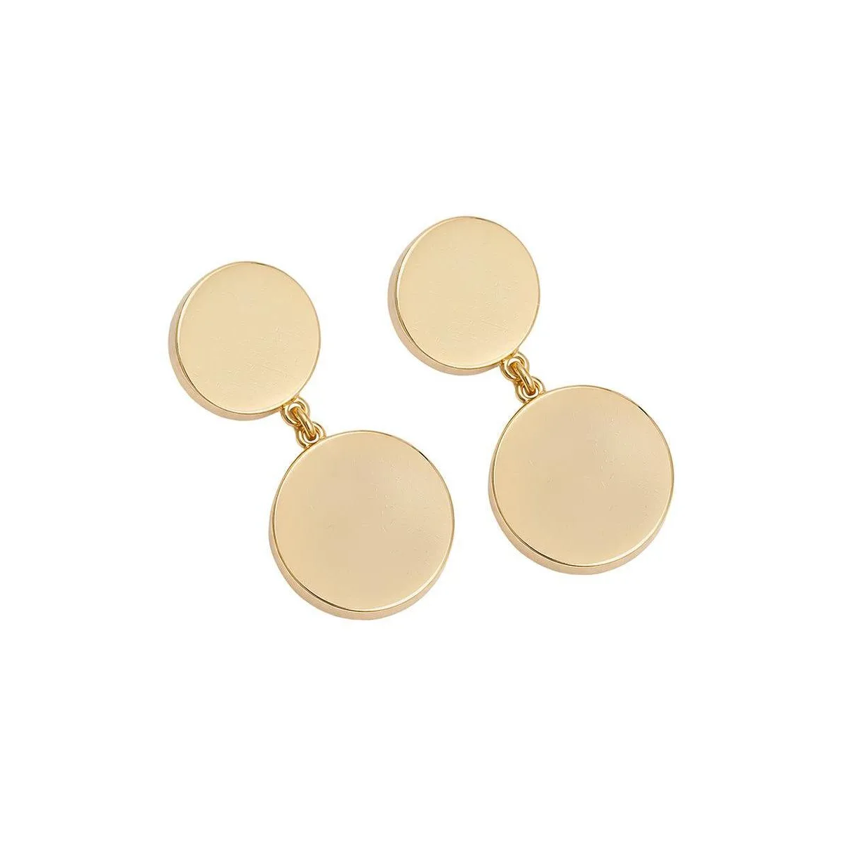Gold-Tone Minimalist Double Disc Drop Earrings by Sohi
