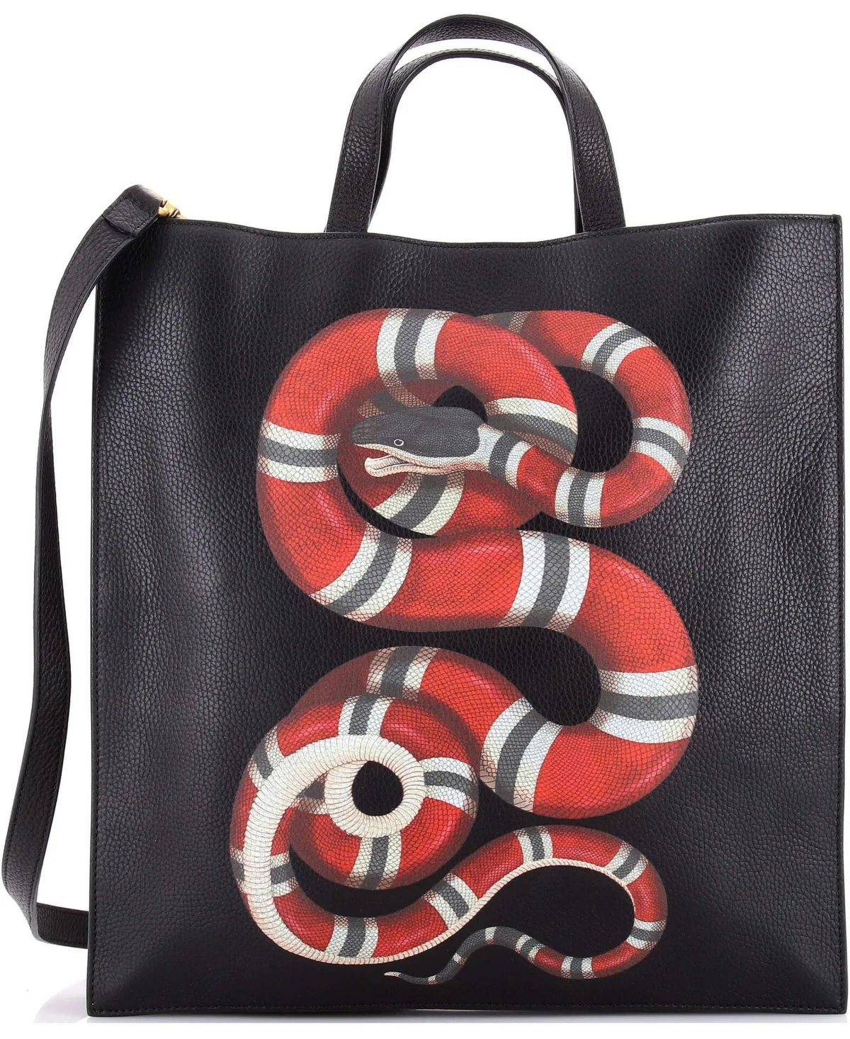 Pre-Owned Gucci Tall Convertible Soft Open Tote Printed Leather by Gucci