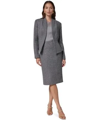 Donna Karan New York Peplum Sequin Cropped Blazer High Waisted Sequin Pencil Skirt by Donna Karan New York