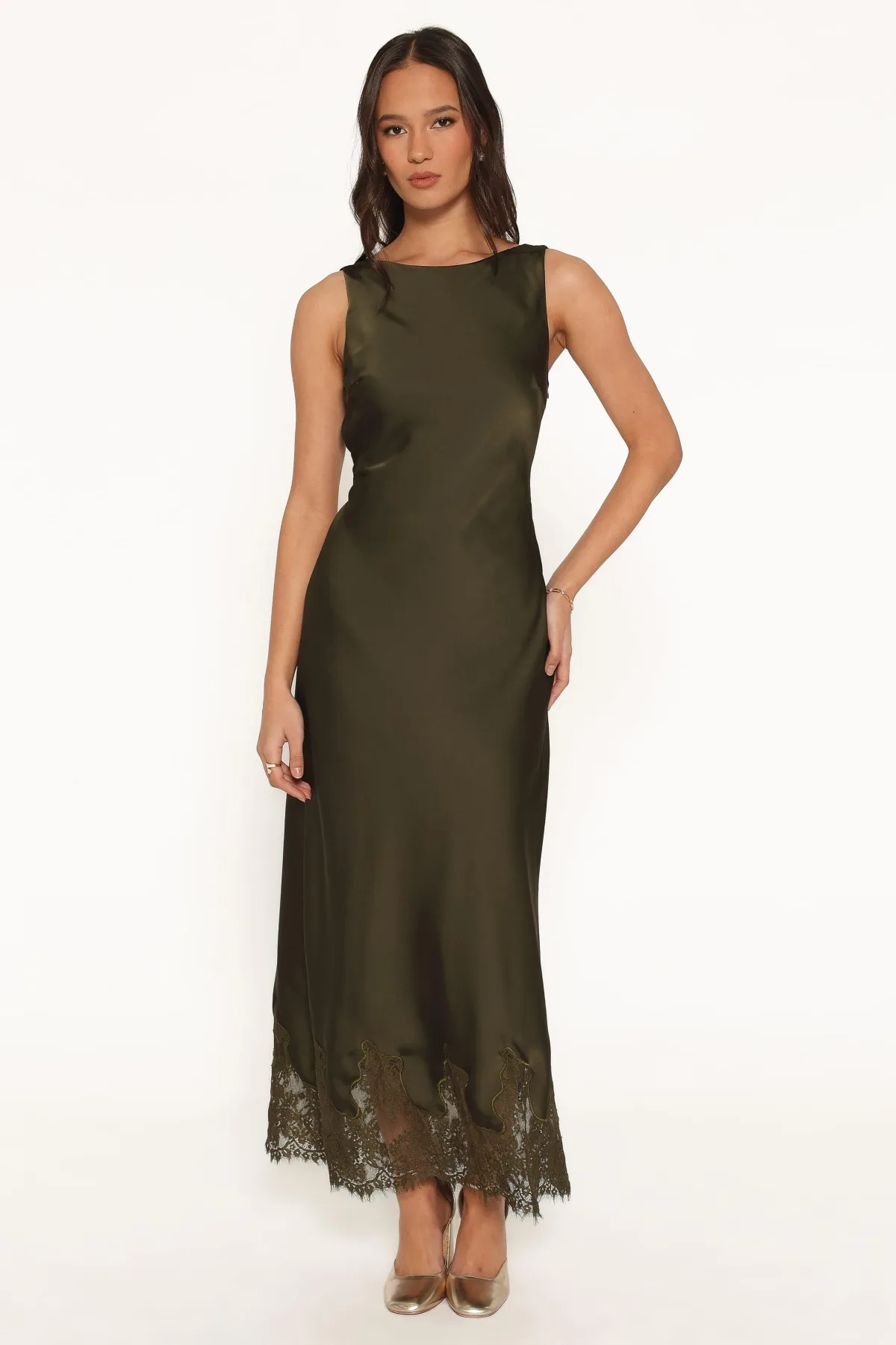 Honey Cowl-Back High-Neckline Maxi Dress by Petal and Pup