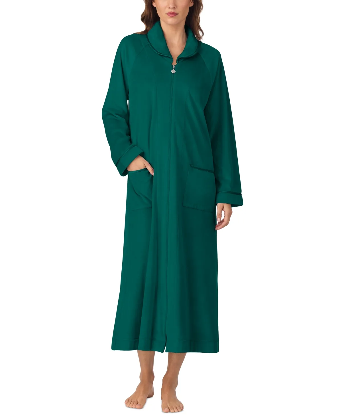 Zip-Front Velour Ballet Robe by Eileen West