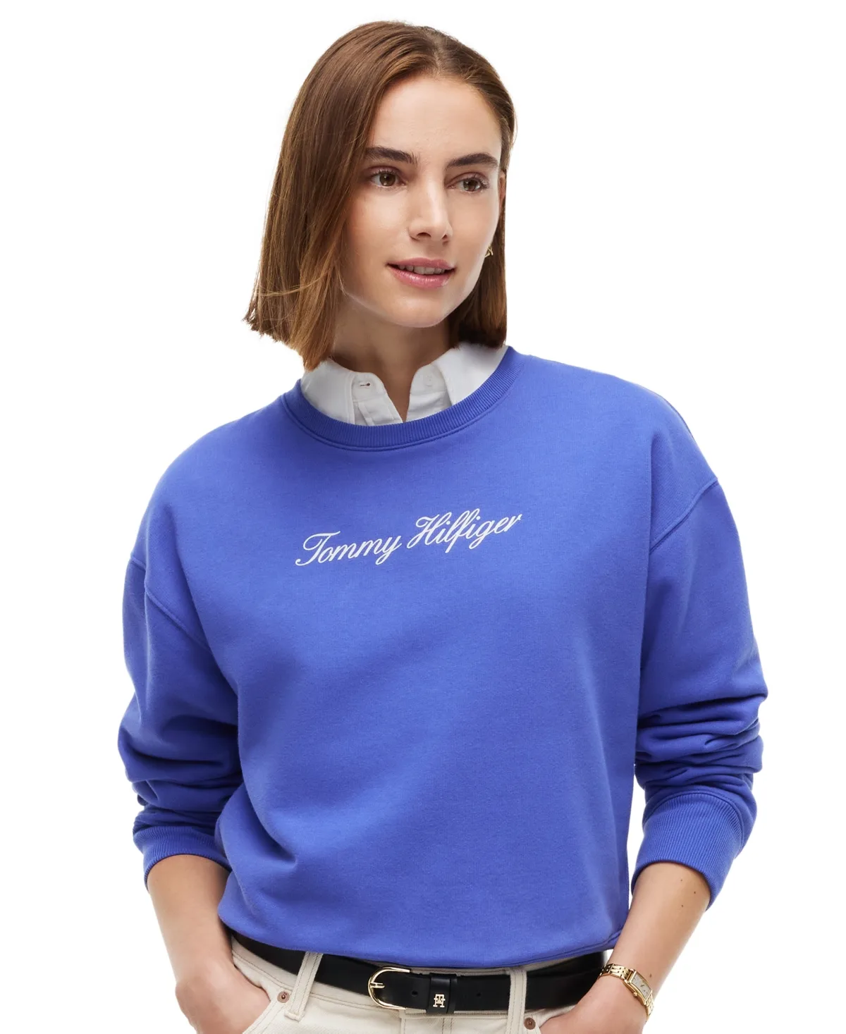 Tommy Hilfiger Crew Neck Graphic Pullover Long-Sleeve Sweatshirt