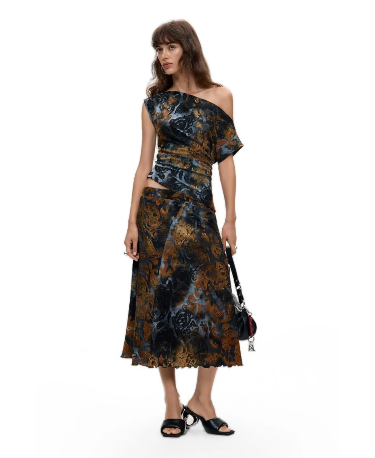 Desigual Straight Flocked Skirt by Desigual